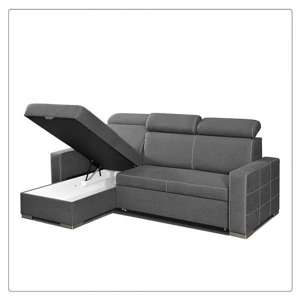 Cust Black L Shape Sofa Bed Furniture Bazar