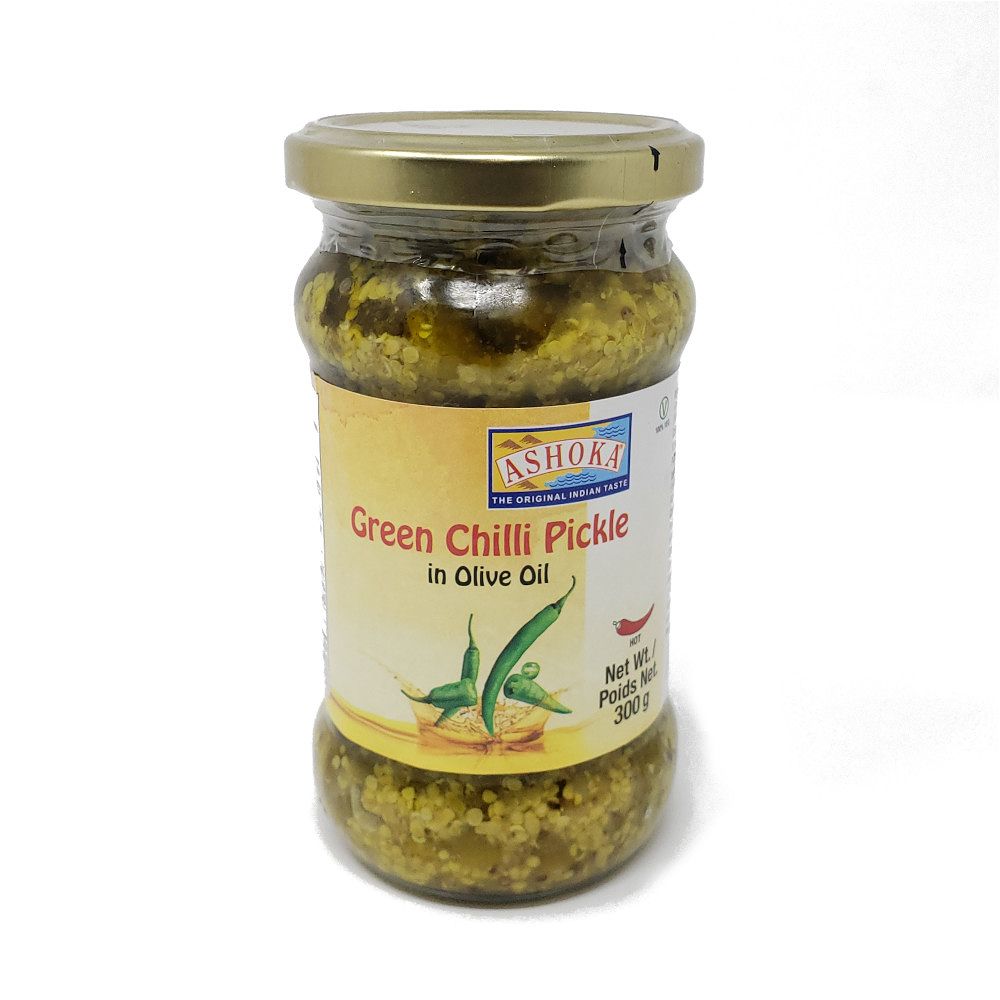 Ashoka Pickle Green Chilli In Olive Oil 300g Iqbal Foods Inc