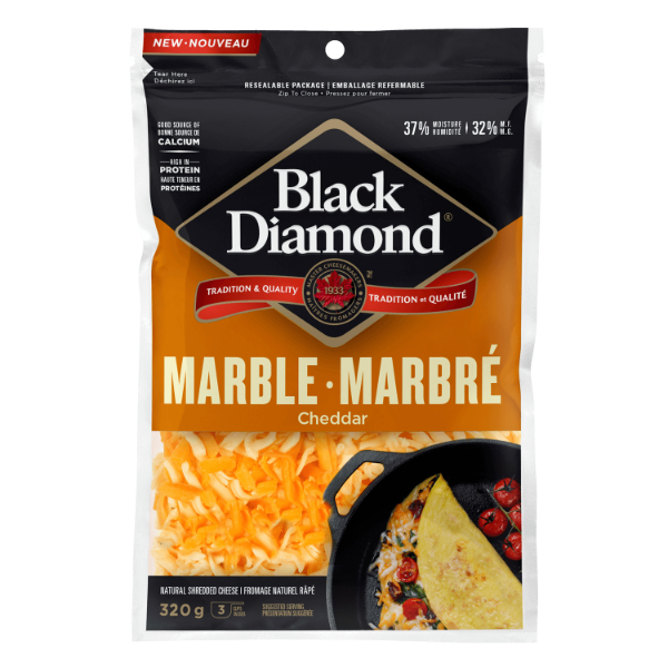 Black Diamond Cheese Marble Shredded 320g Iqbal Foods Inc