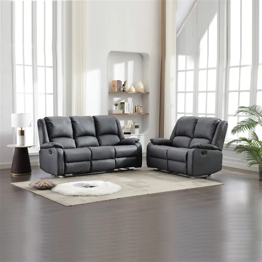 Sero Grey Recliner Sofa Set Furniture Bazar