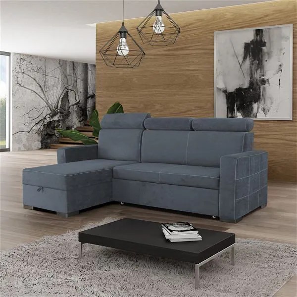 Buy Discounted Rica Grey Corner Sofa Bed Free Delivery UK