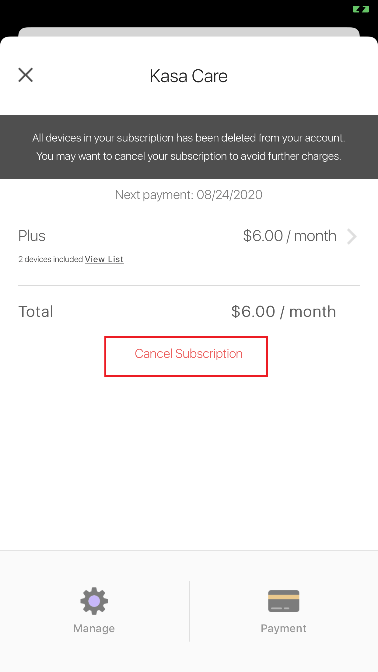 How to cancel the Kasa Care Subscriptions TPLink