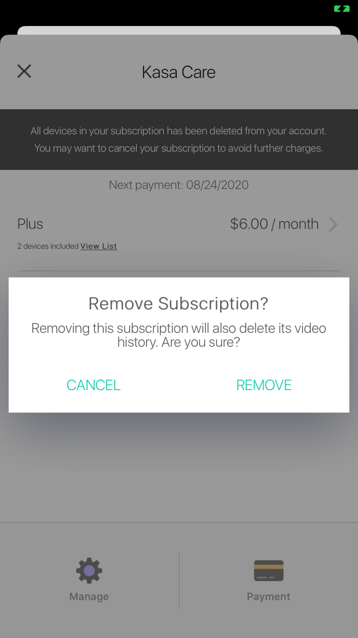 How to cancel the Kasa Care Subscriptions TPLink