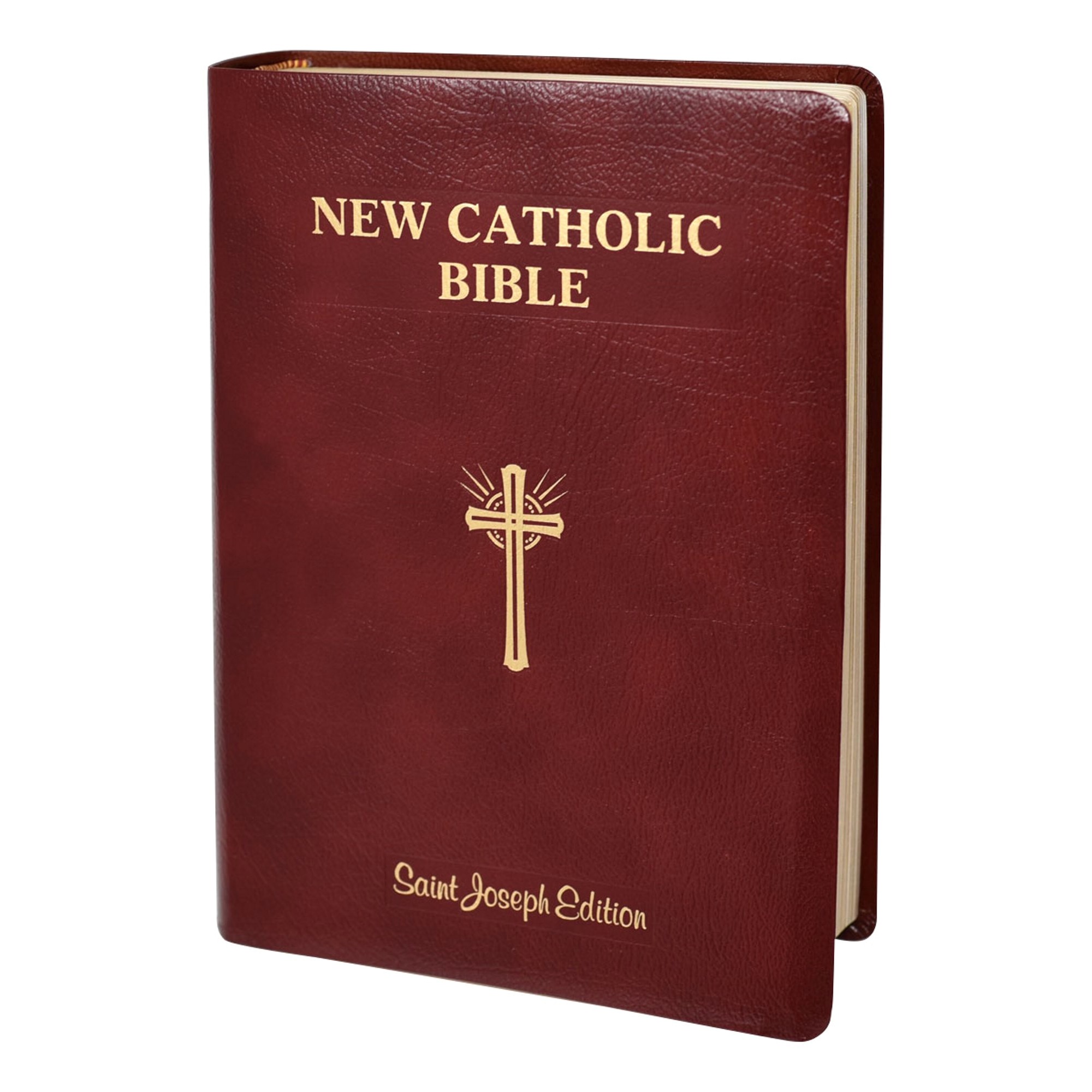 New Catholic Bible St. Joseph Edition Burgundy Bonded Leather Giant