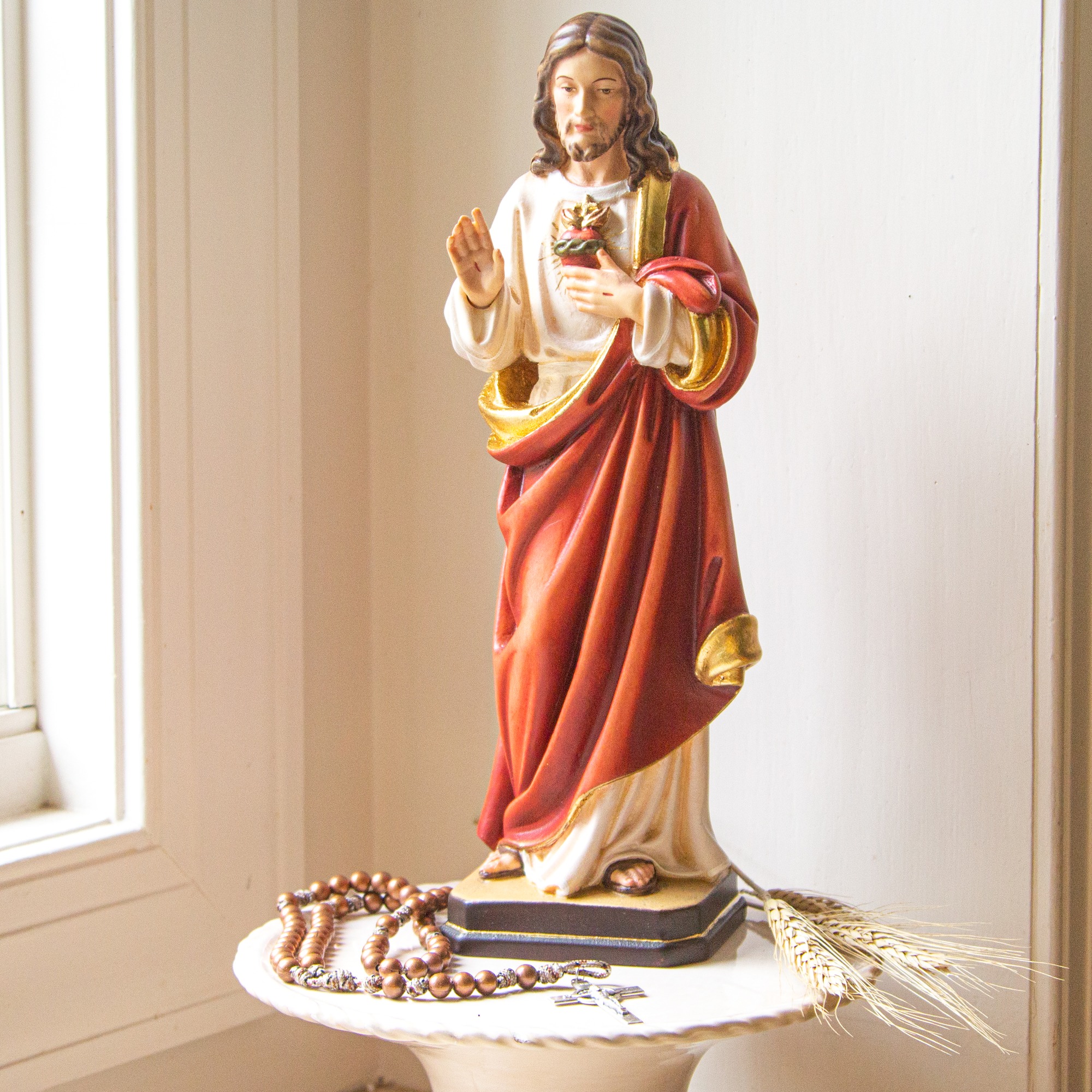 Sacred Heart of Jesus Hand Made Italian Statue 12" The Catholic