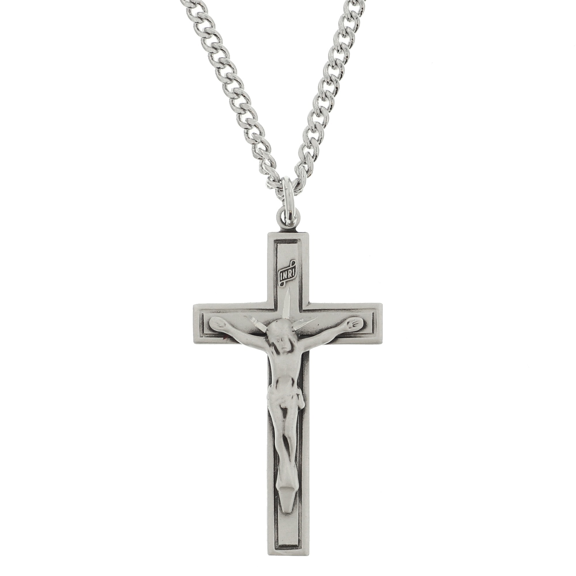 Sterling Silver Crucifix with 24" Chain The Catholic Company®