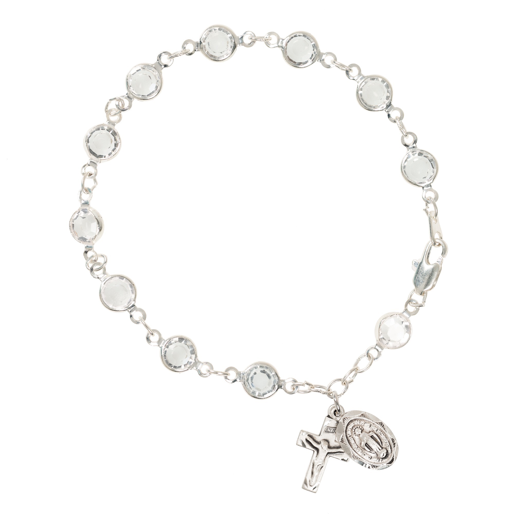 Crystal Adult Rosary Bracelet Sterling Silver The Catholic Company®