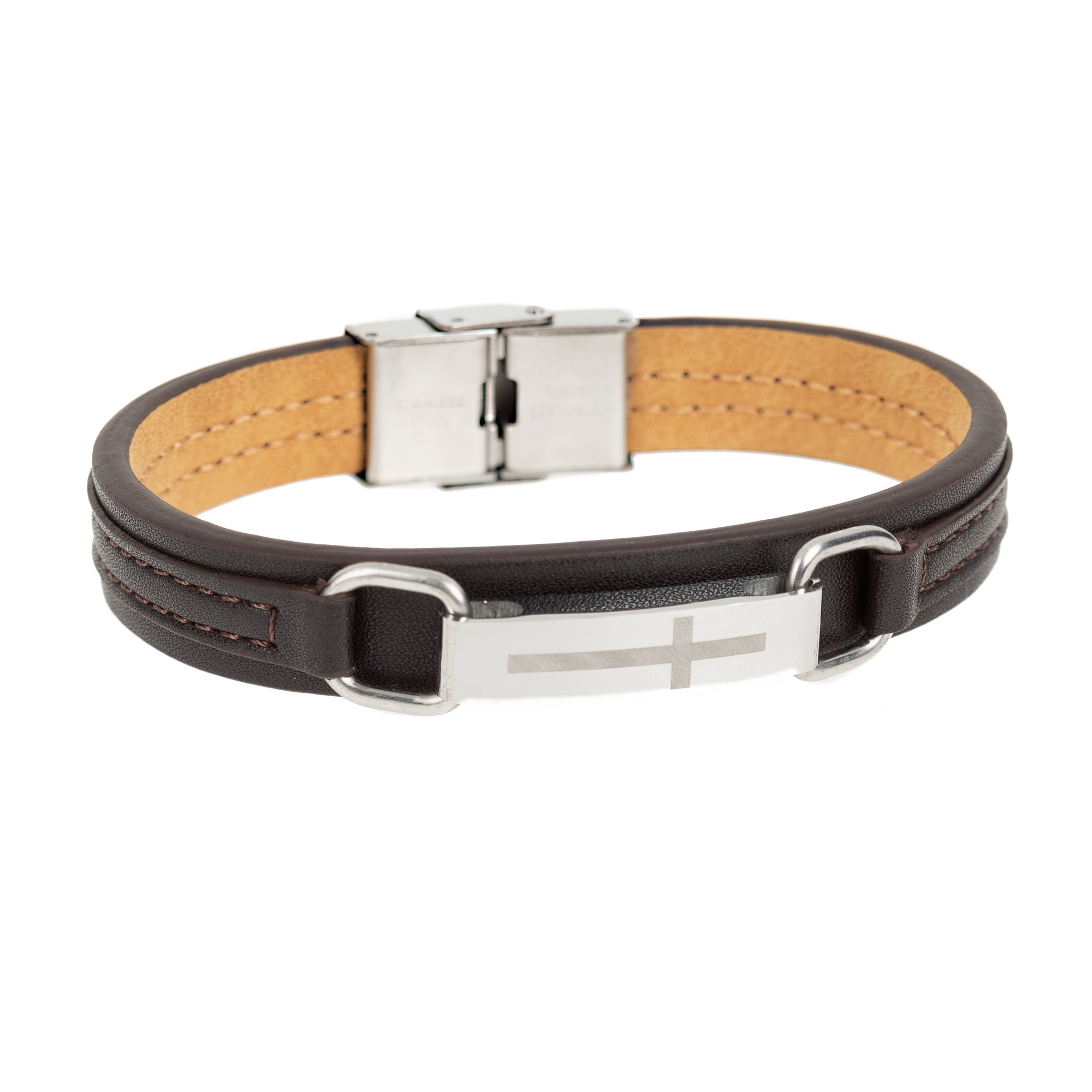 Men's Leather Cross Bracelet The Catholic Company®