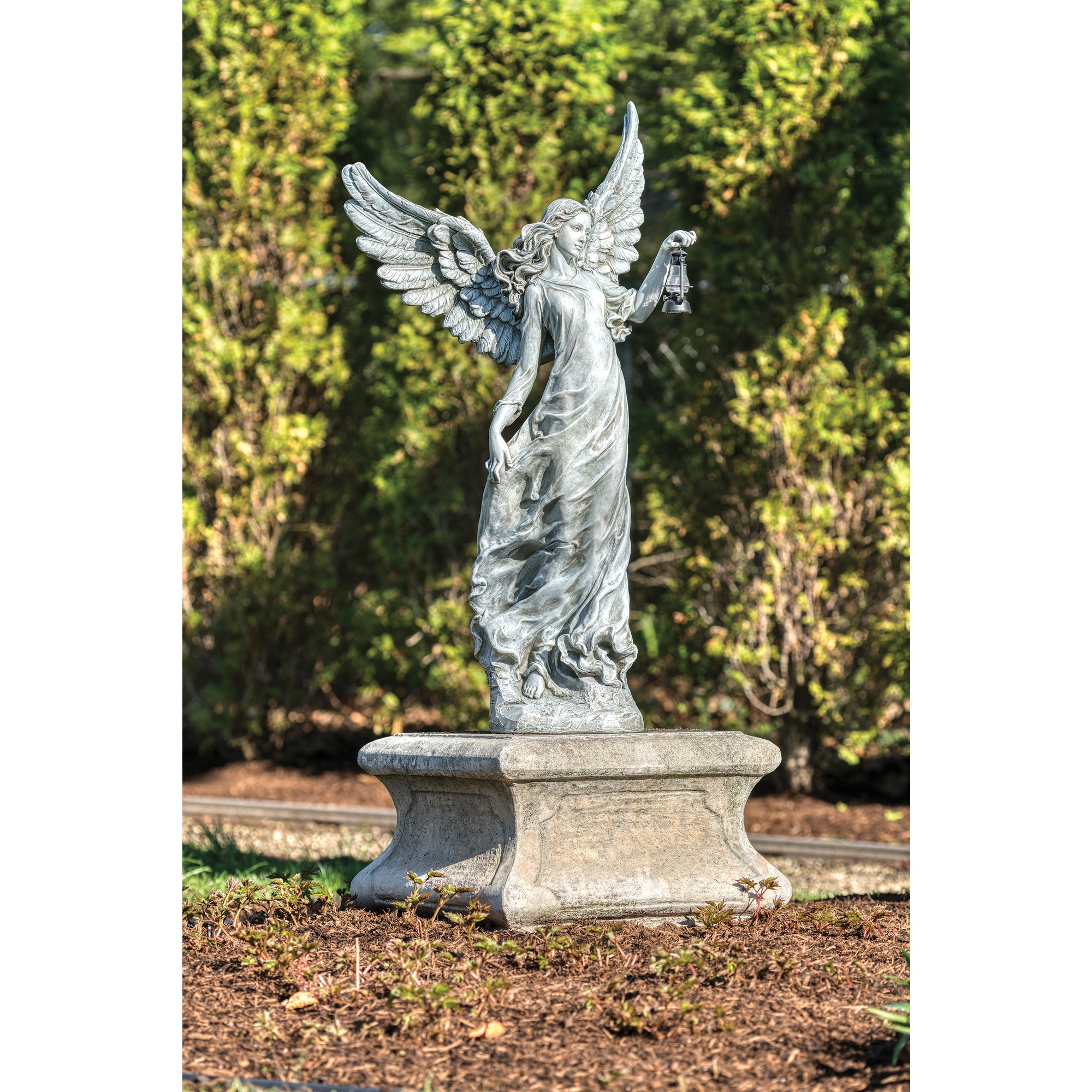 Angel with Solar Powered Lantern Statue 38" The Catholic Company®