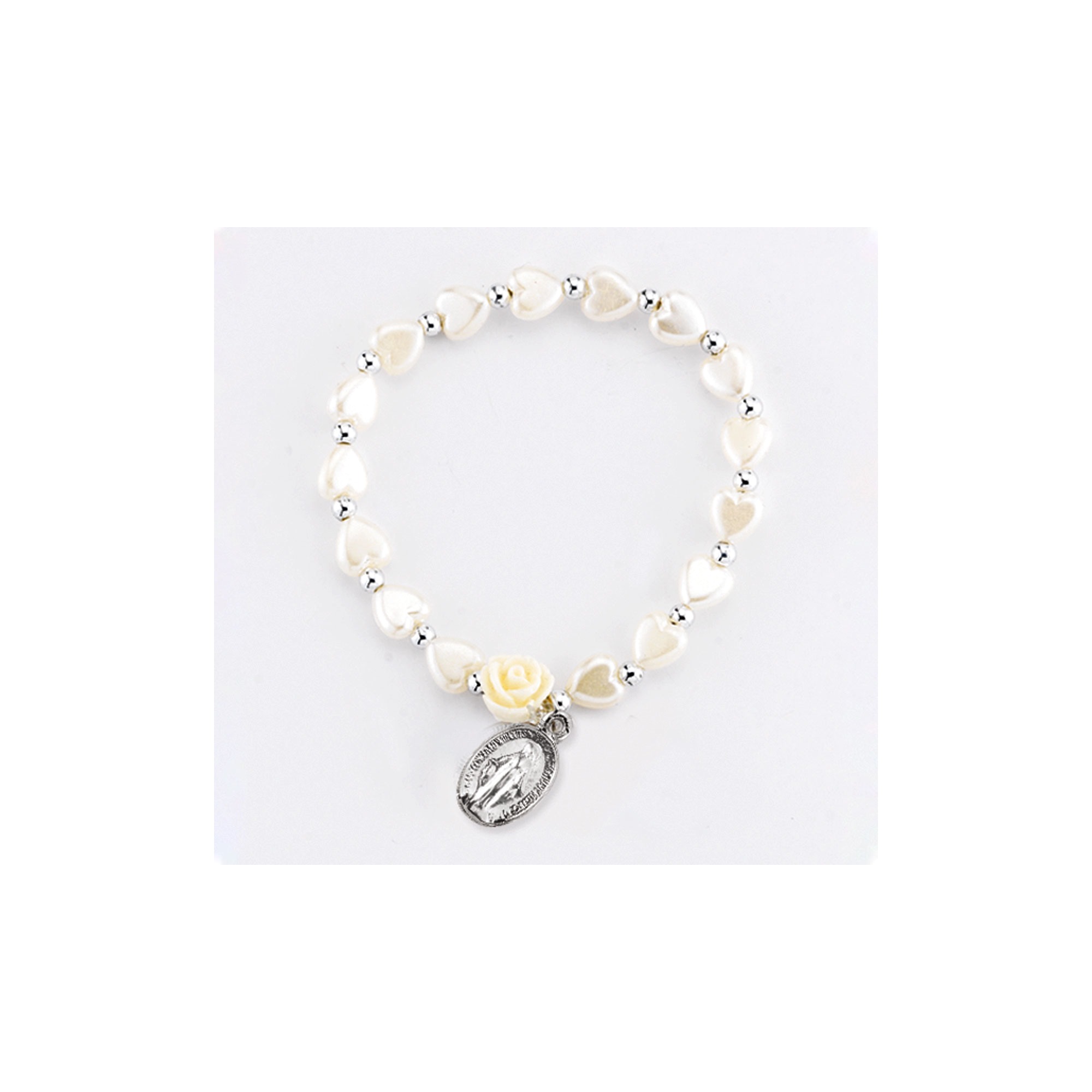 Child's Miraculous Medal Bracelet with Pearlized Beads The Catholic