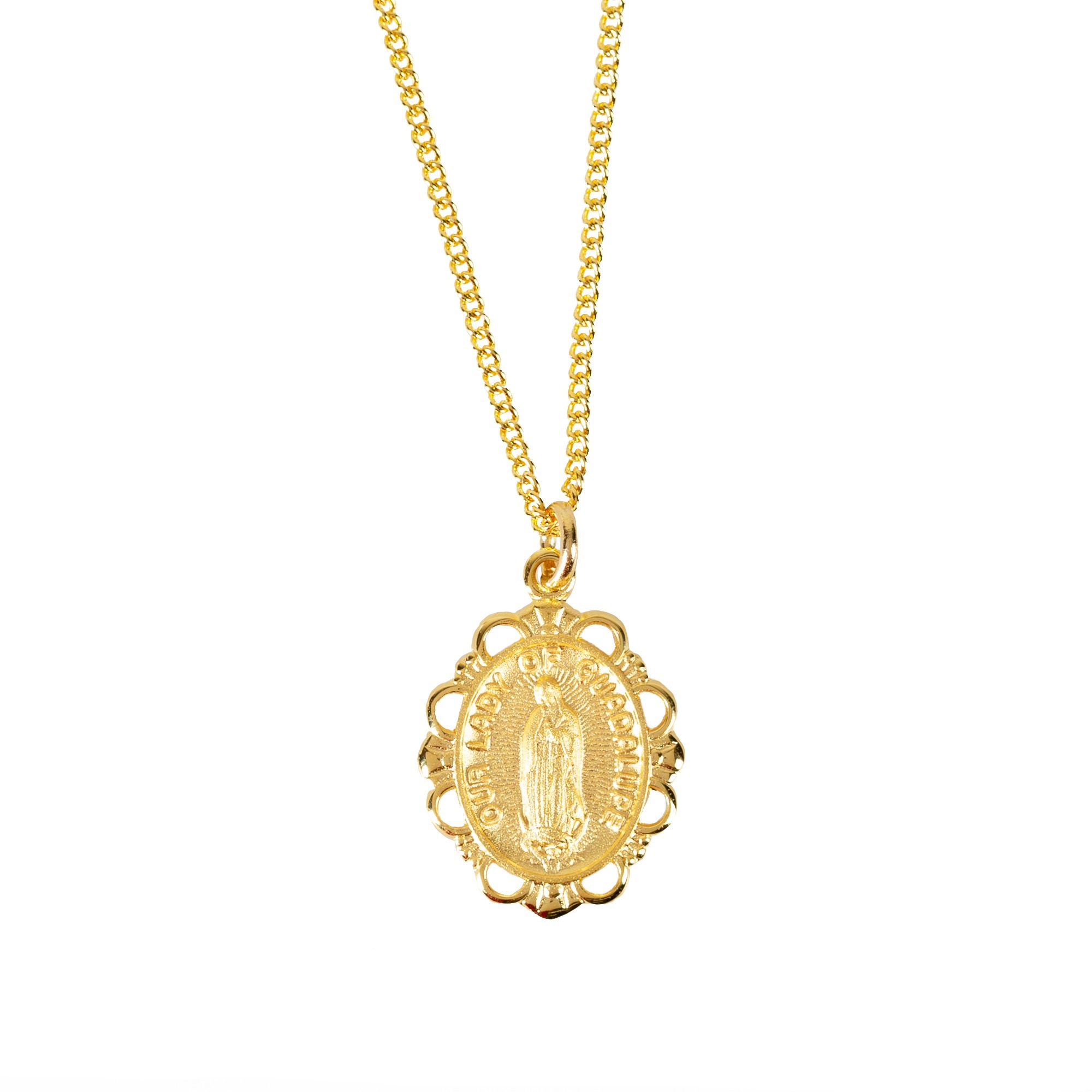 Gold Plated Our Lady of Guadalupe Lace Necklace The Catholic Company®