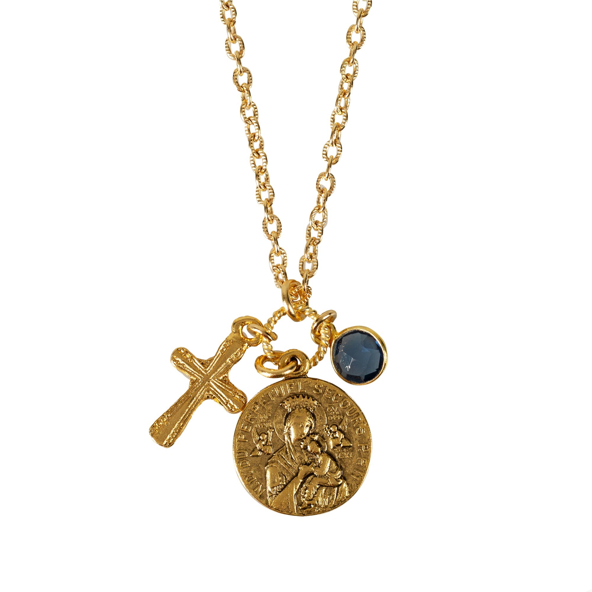 St. Gerard and Mary Cross Necklace with Bauble The Catholic Company®