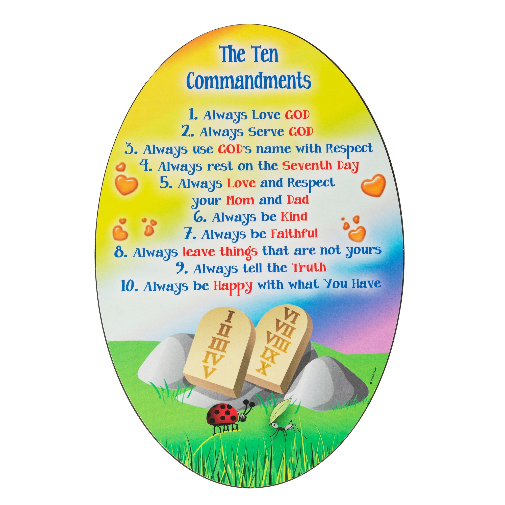 Children's Ten Commandments Plaque The Catholic Company®