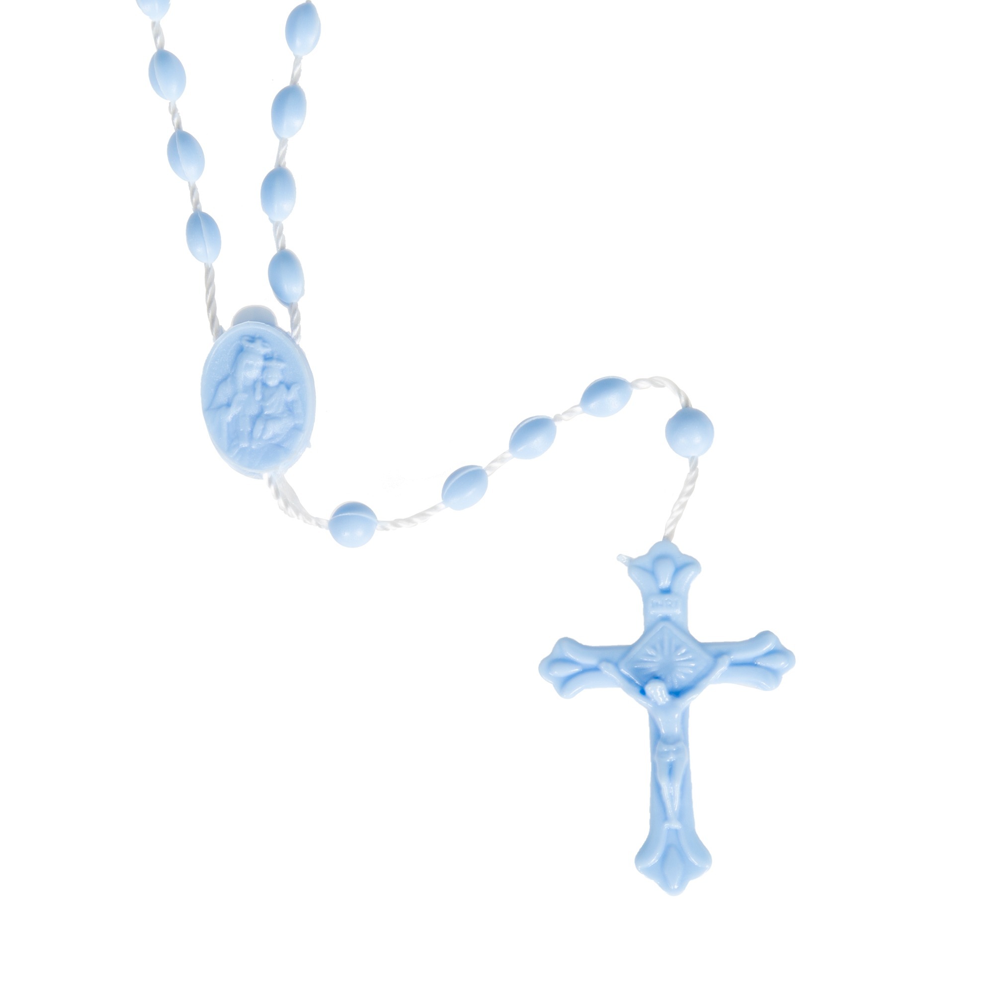 Light Blue Plastic Rosaries Package of 25