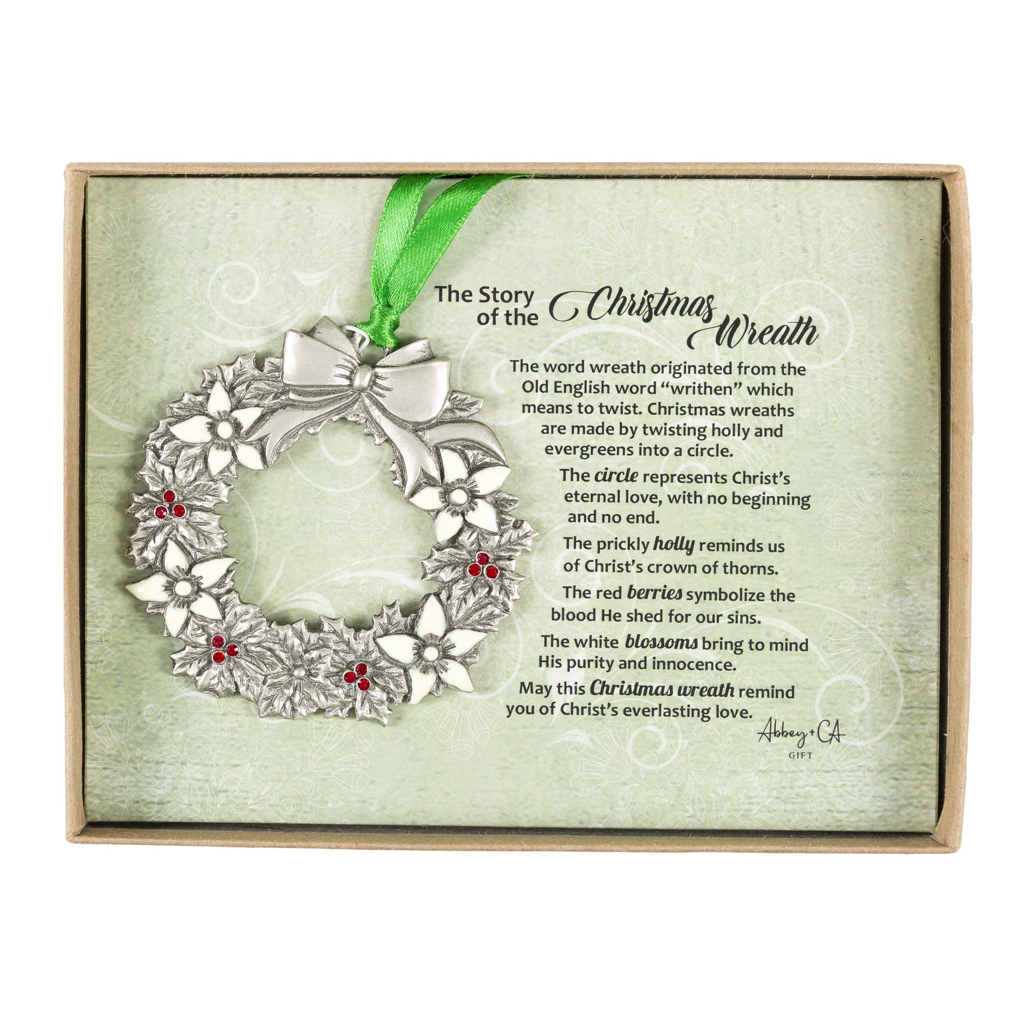 Story of the Christmas Wreath Pewter Ornament The Catholic Company®