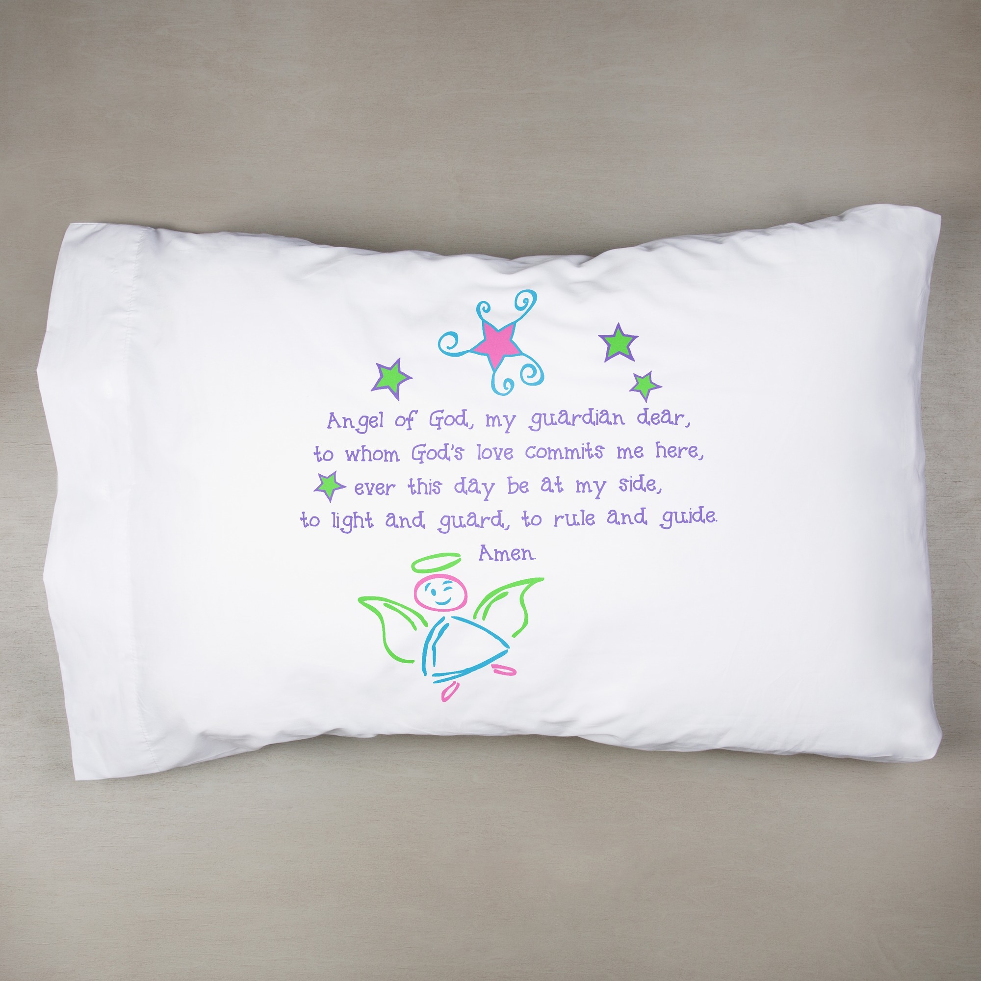Guardian Angel Pillowcase Pastel Colors The Catholic Company®