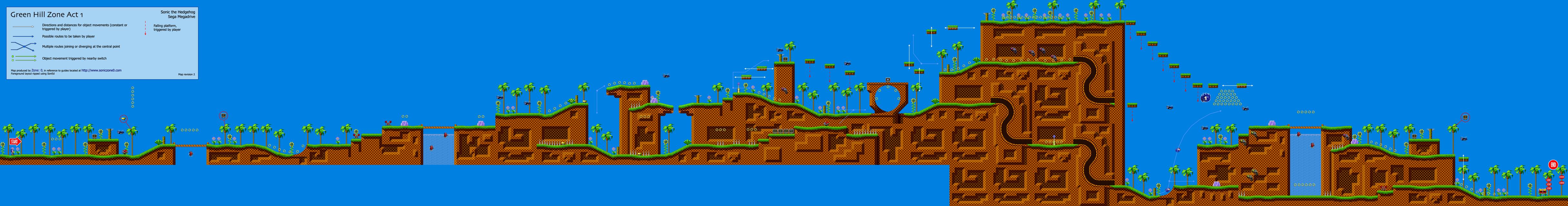 Sonic 1 Green Hill Zone Map
