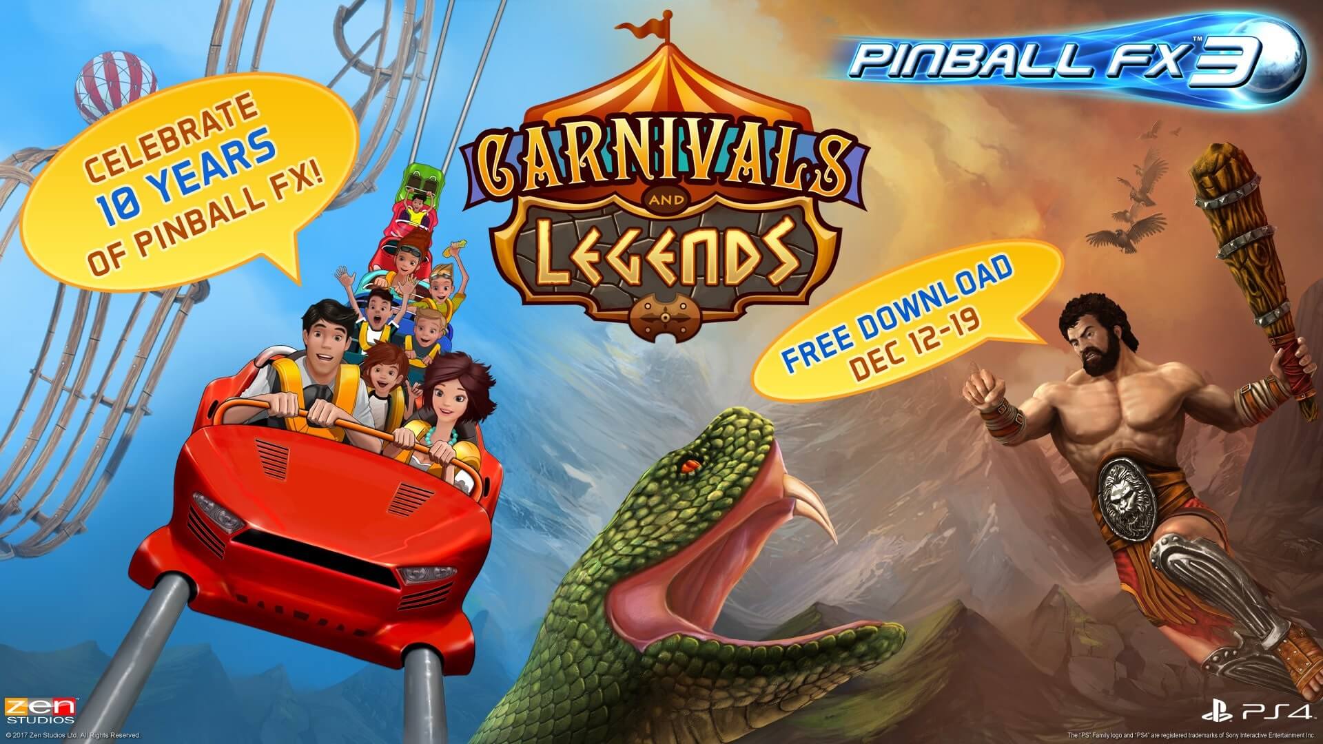 Zen Celebrates 10 Years of Pinball FX With Free Carnivals and Legends Pack