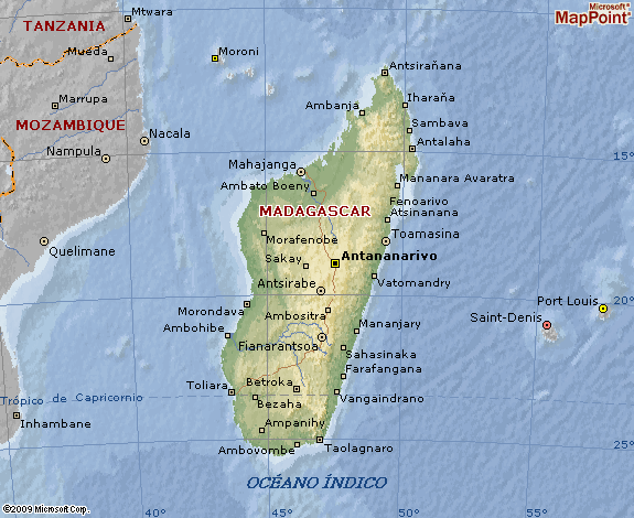 Madagáscar Mapa Hidrografia