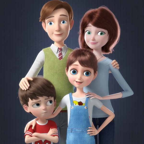 Cartoon Family Rigged Character 3d Model Turbosquid 1256820