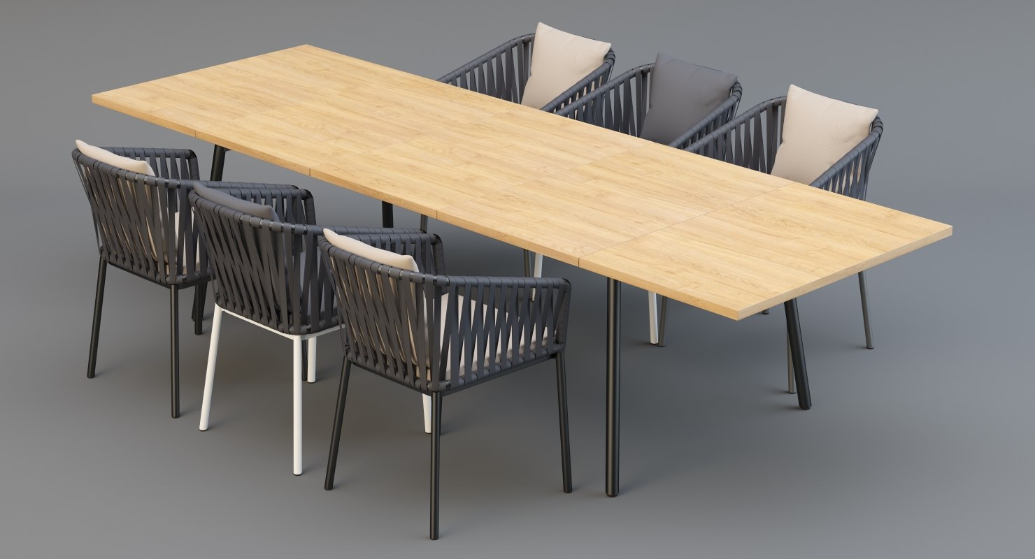 Kettal bitta dining armchair table model TurboSquid 1265652