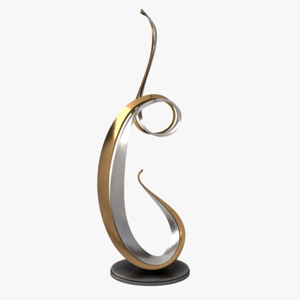 3d Model Realistic Metal Abstract Sculpture Turbosquid 1274201