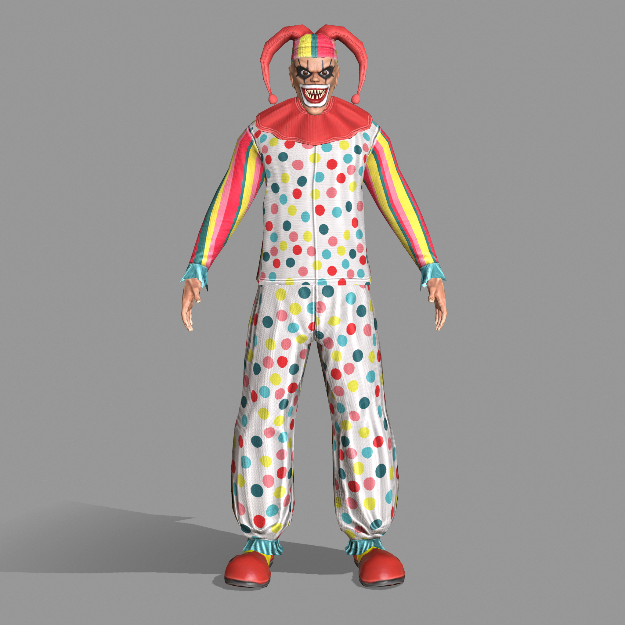3D modeled clown model TurboSquid 1276219