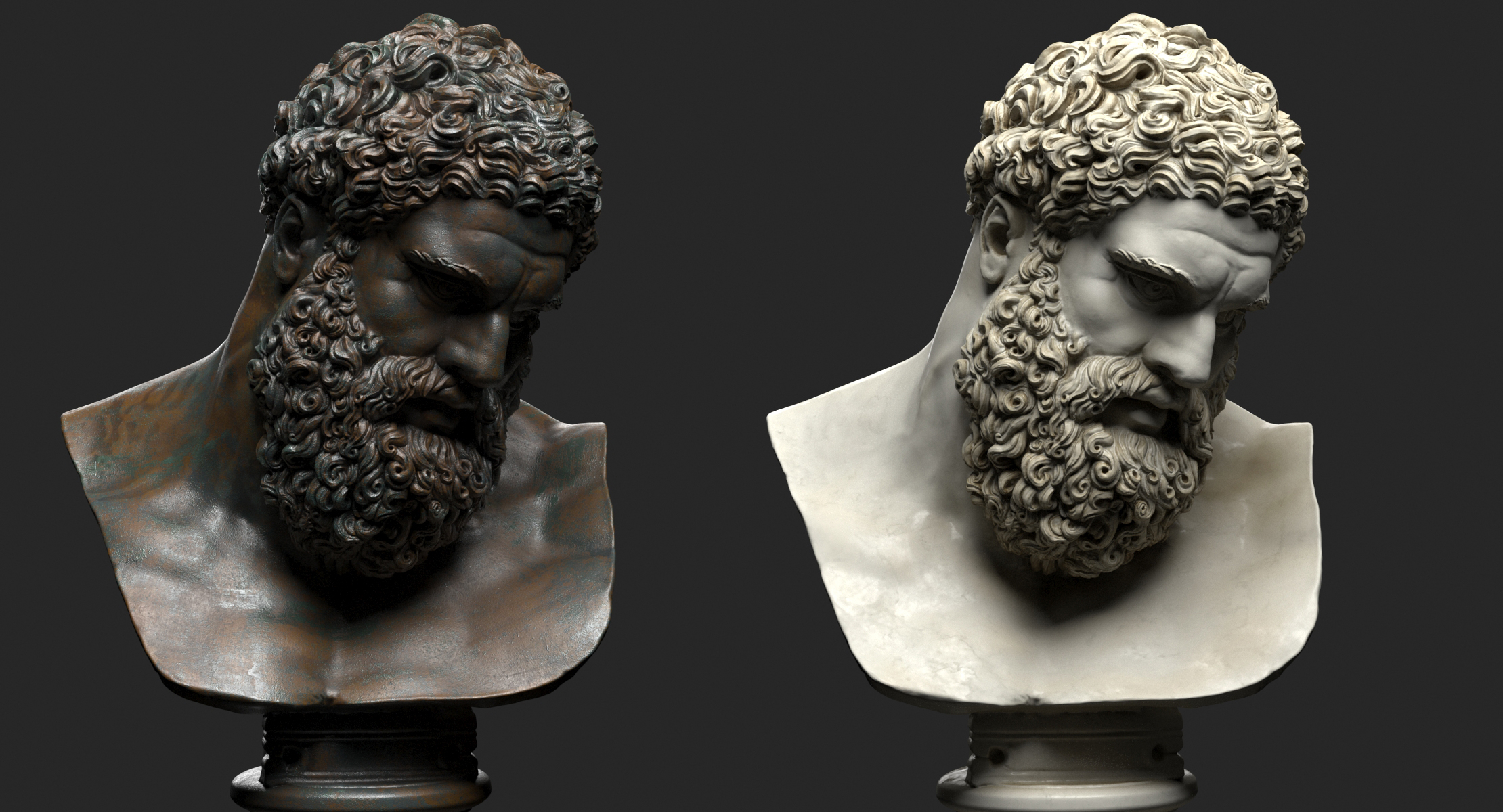 3D bust hercules model TurboSquid 1296388