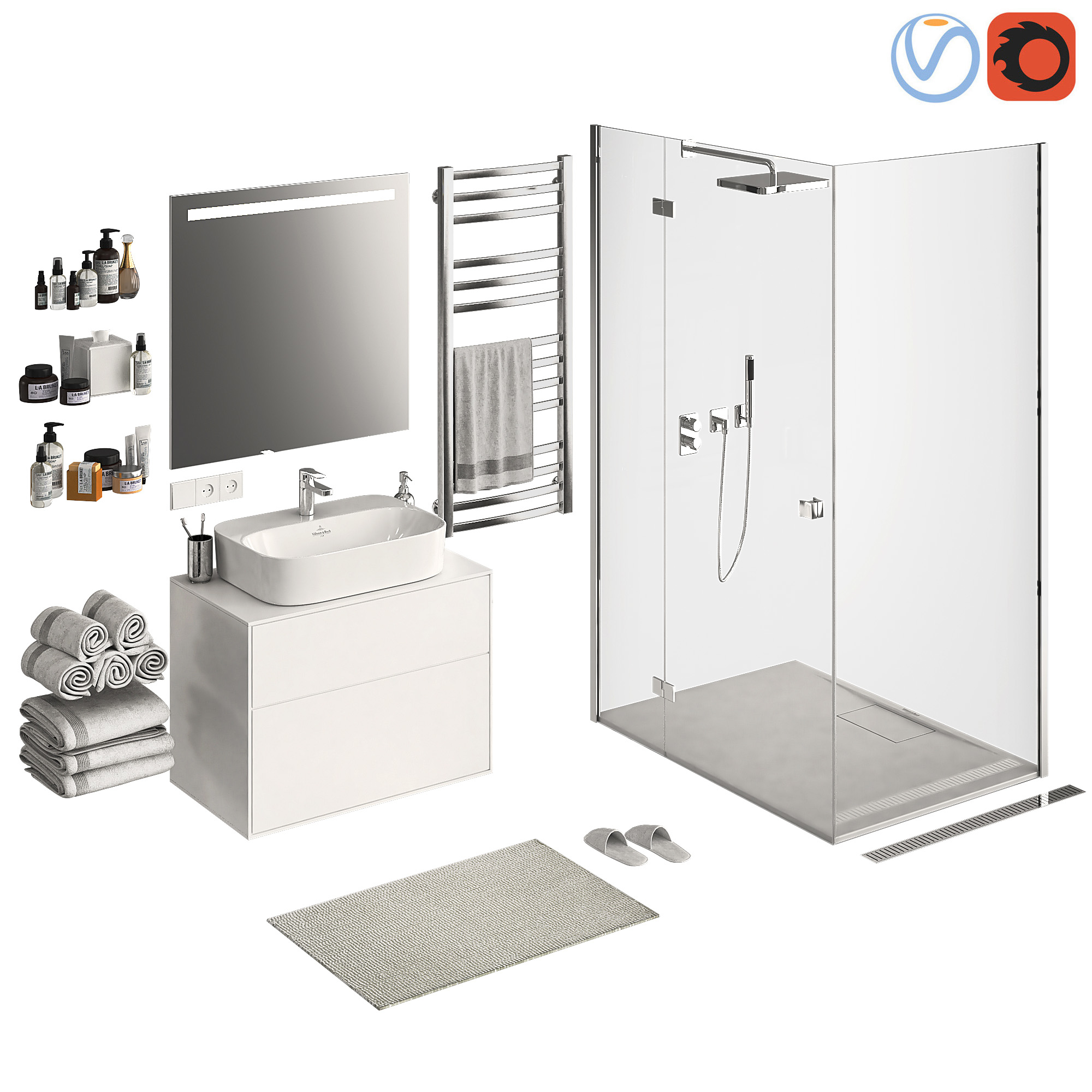 3D bathroom set TurboSquid 1297180
