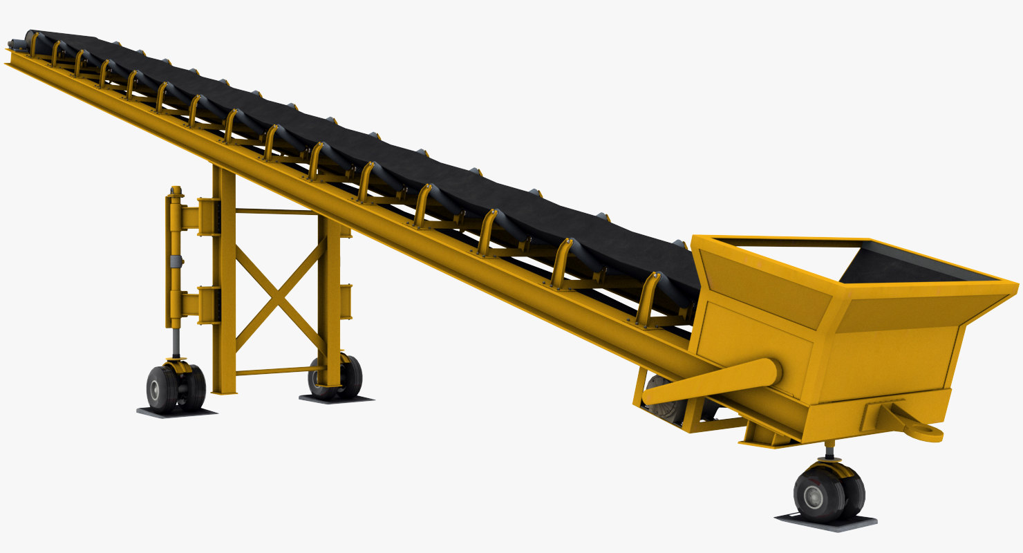3D mobile belt conveyor model TurboSquid 1328079
