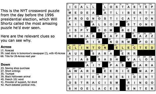 Look how this crossword puzzle predicted the next president with