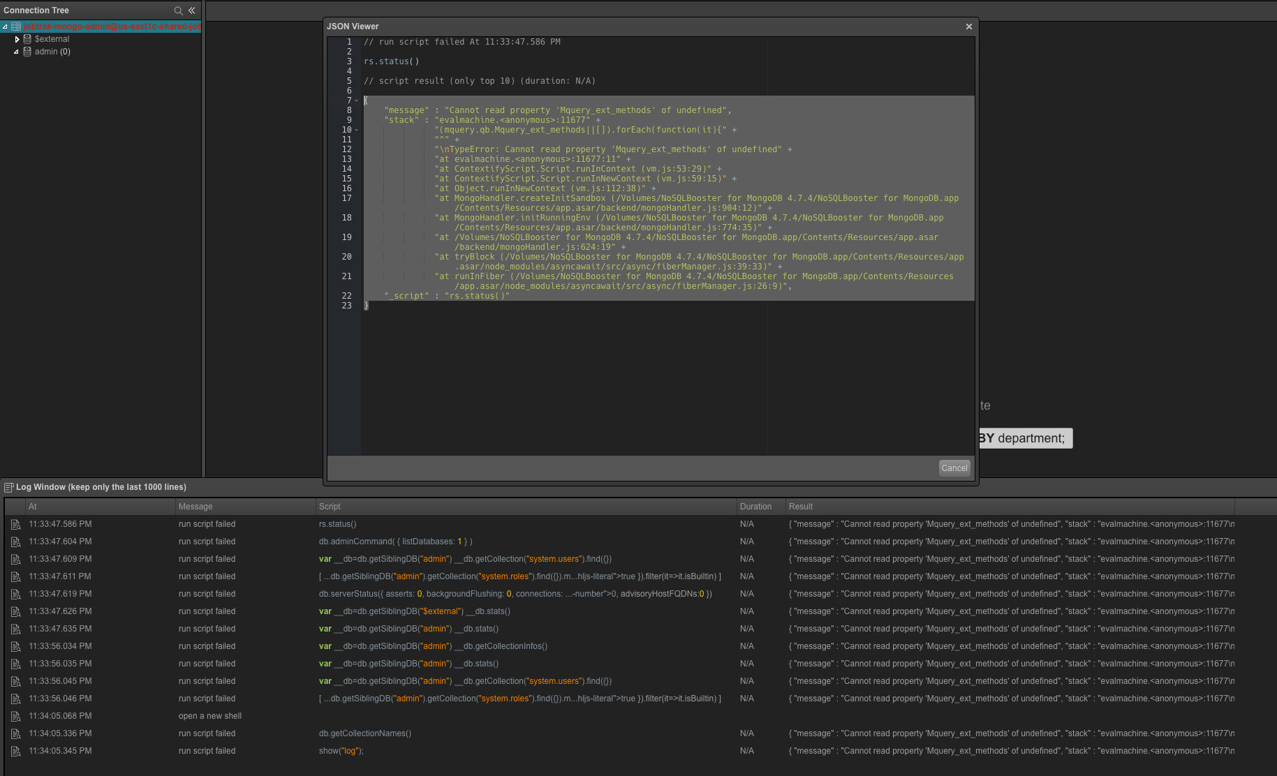 Cannot read property 'Mquery_ext_methods' of undefined NoSQLBooster