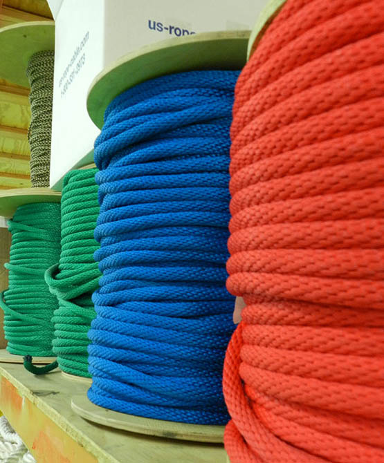 Polypropylene rope solid braid, hollow braid cut to order