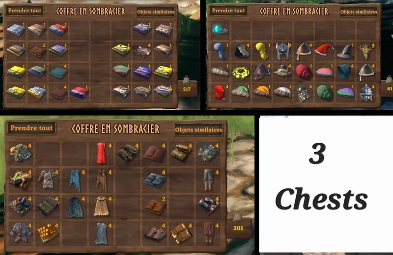 Big chest full of ALL ARMORS CAPES HELMETS (3 chests) Valheim Build