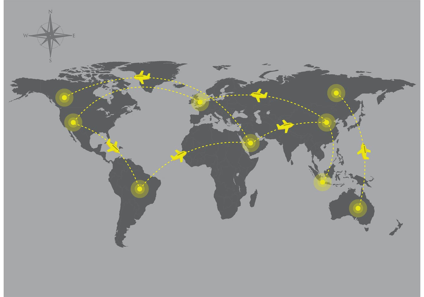 Airplane Map Vector Download Free Vector Art, Stock