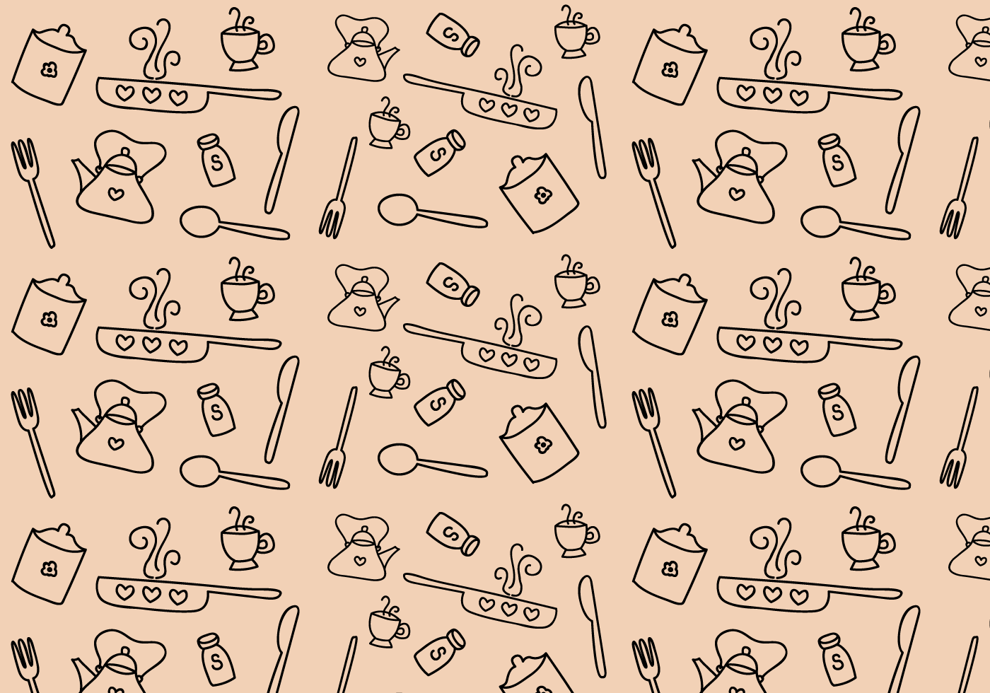 Kitchen Pattern Vector Art, Icons, and Graphics for Free Download