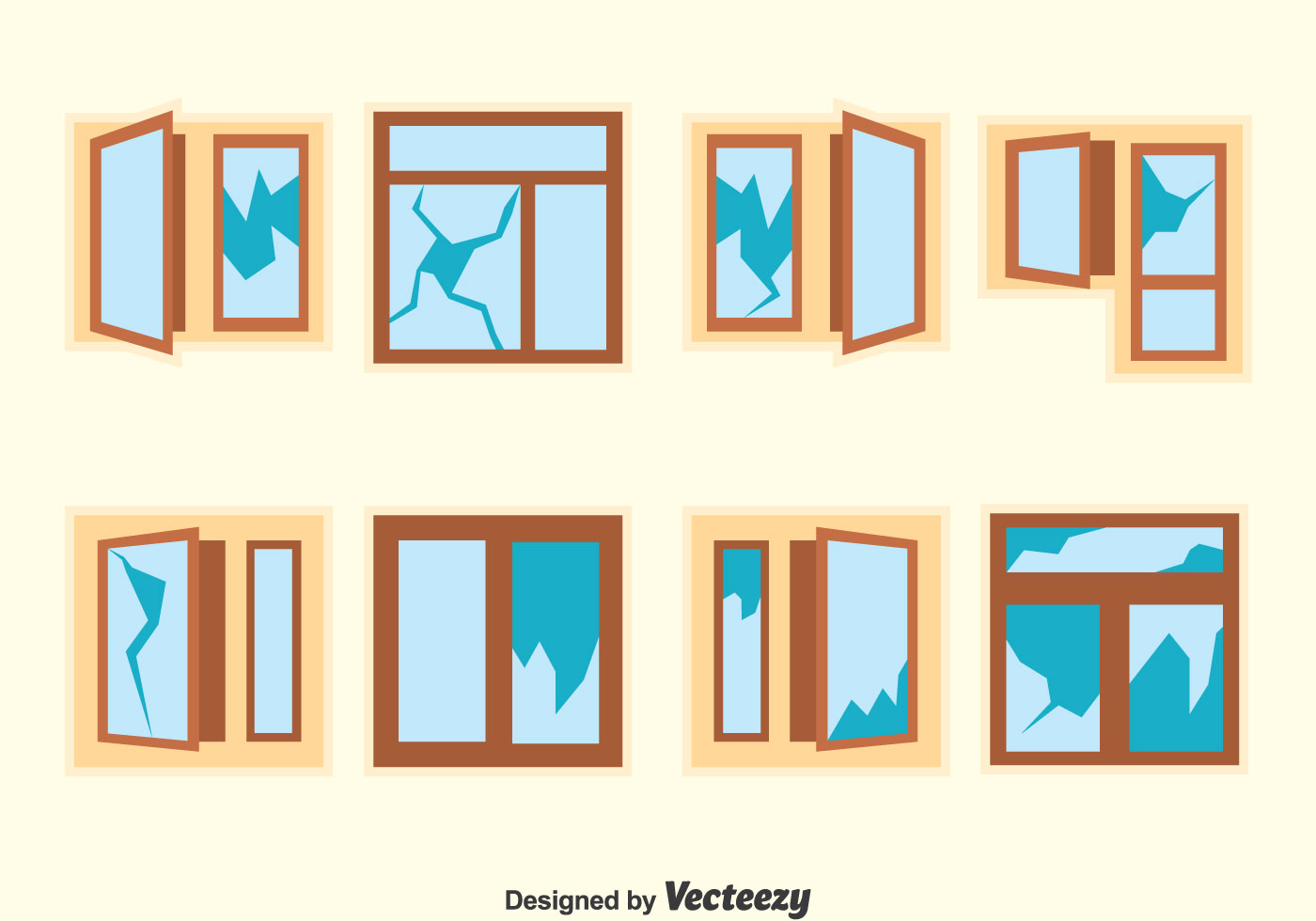 Broken Window Vector Set 119515 Vector Art at Vecteezy