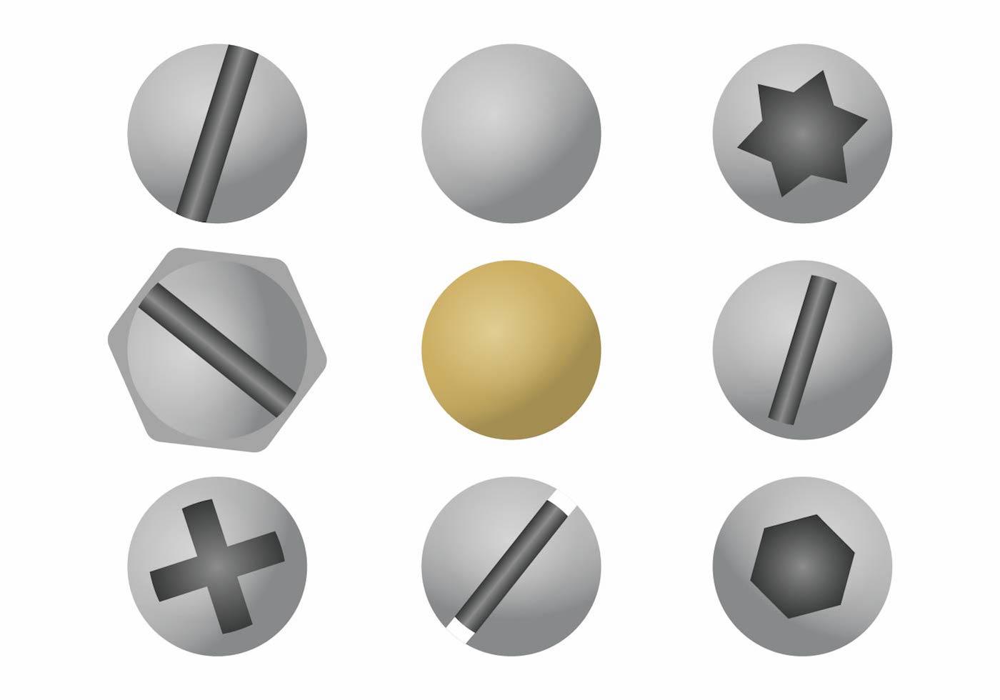 Nail Head Set 122607 Vector Art at Vecteezy