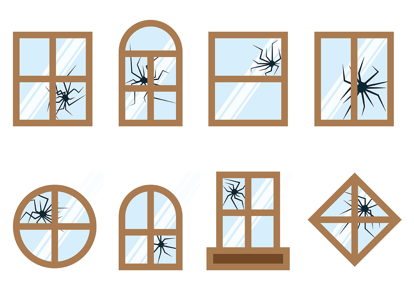 Broken Window Vector 124249 Vector Art at Vecteezy