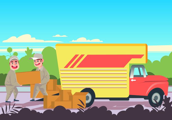 Unloading Or Loading Moving Van Vector 144782 Download Free Vectors