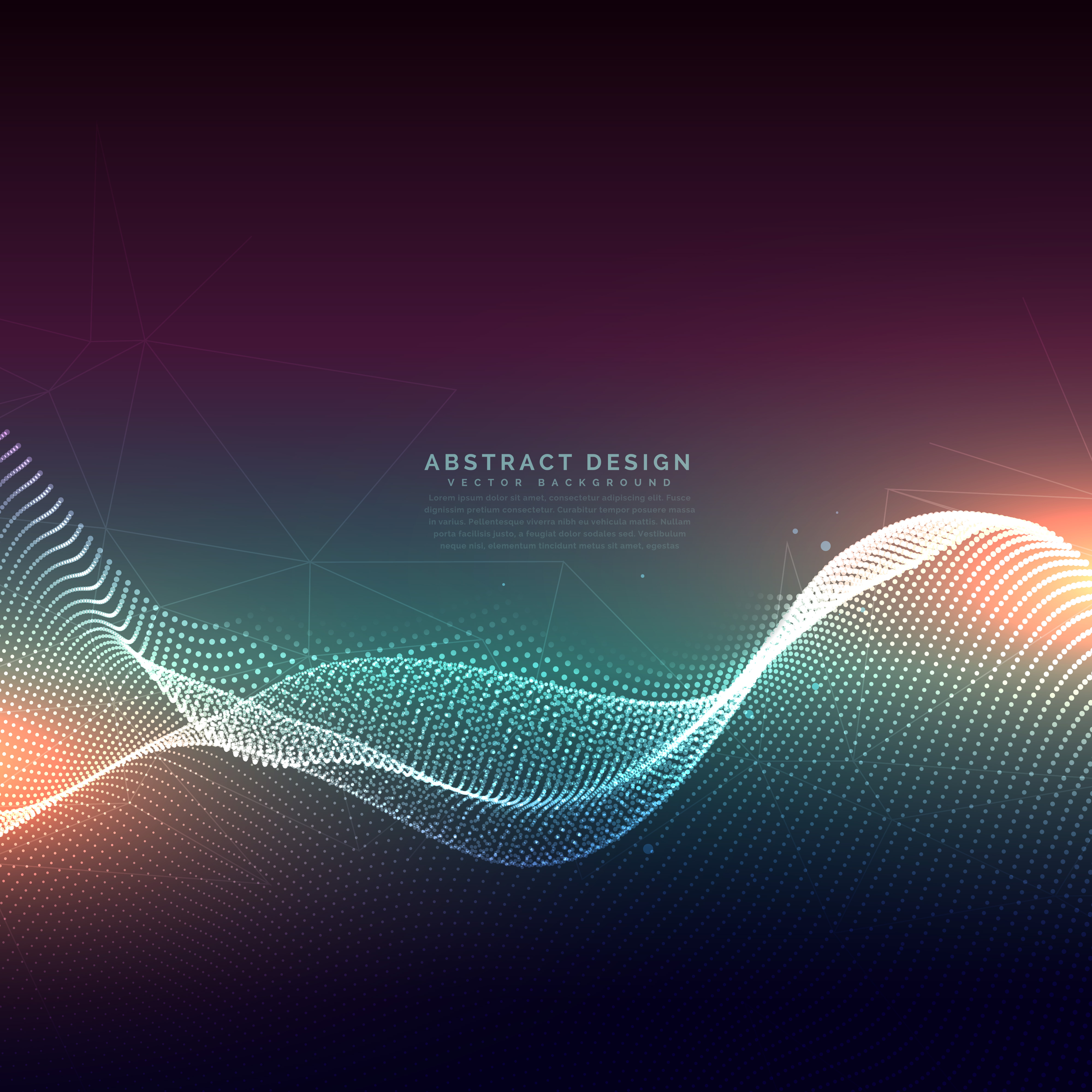 digital particles wave mesh technology background