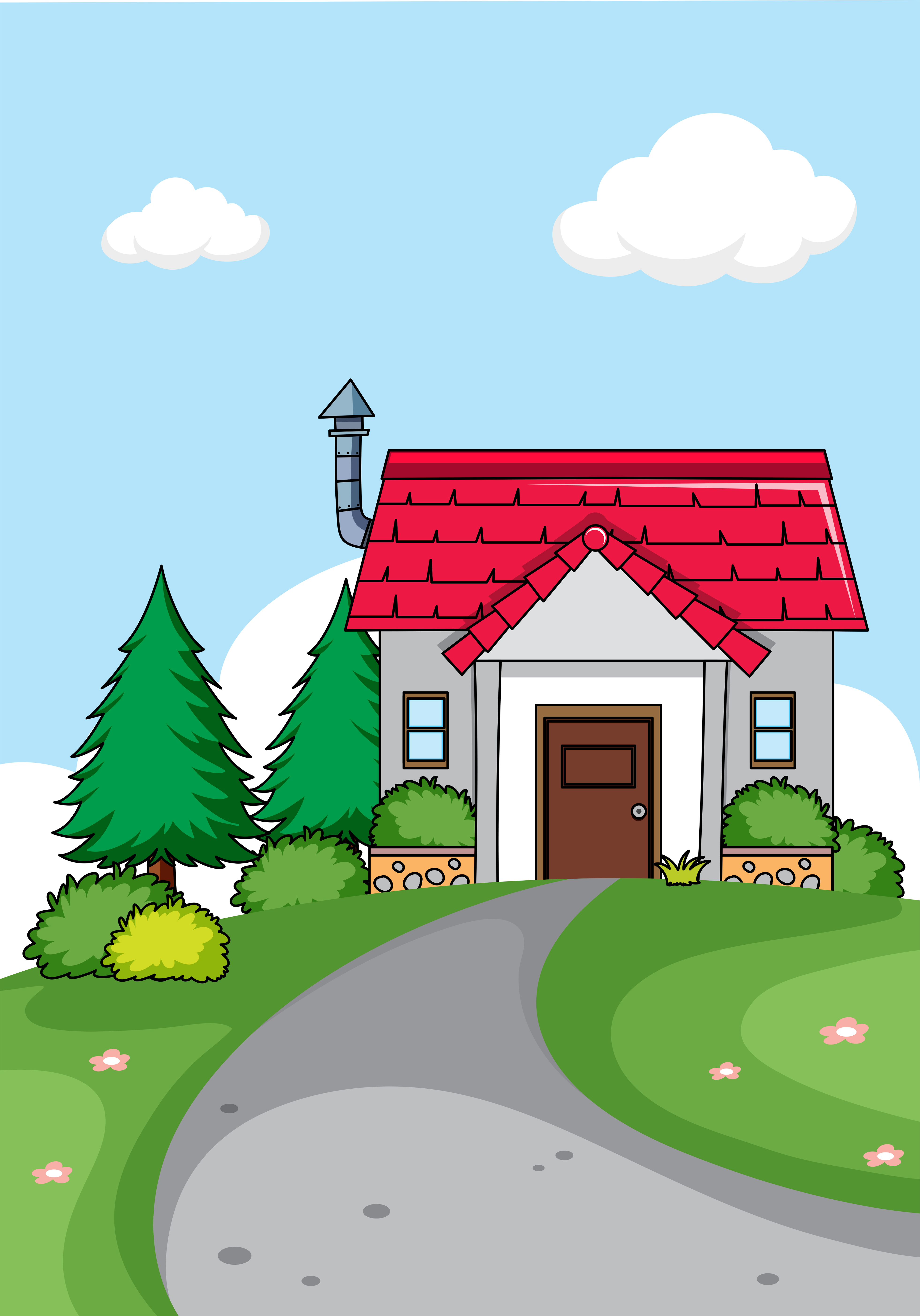 A simple house background 445734 Vector Art at Vecteezy