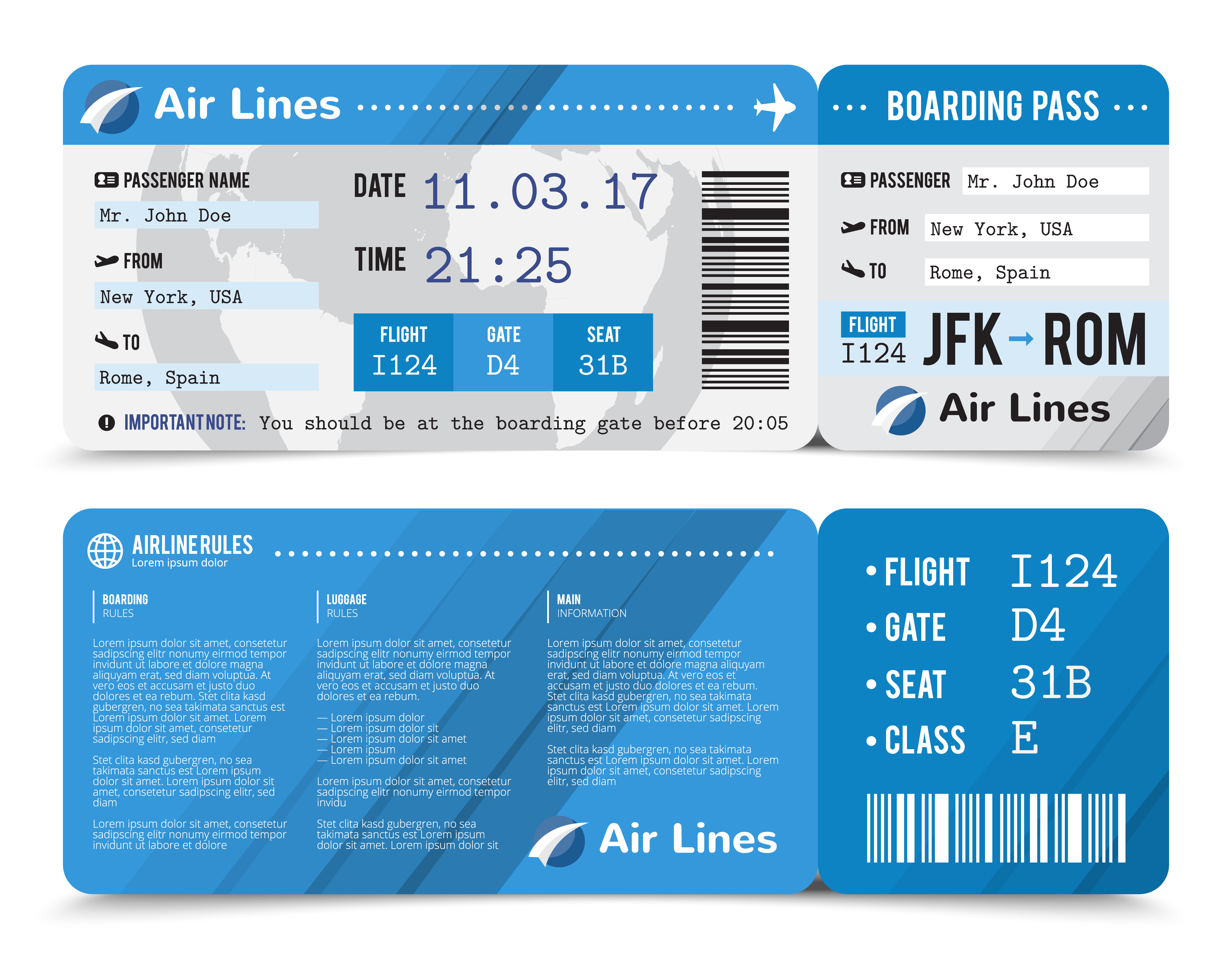 Boarding Pass Composition 471066 Vector Art at Vecteezy