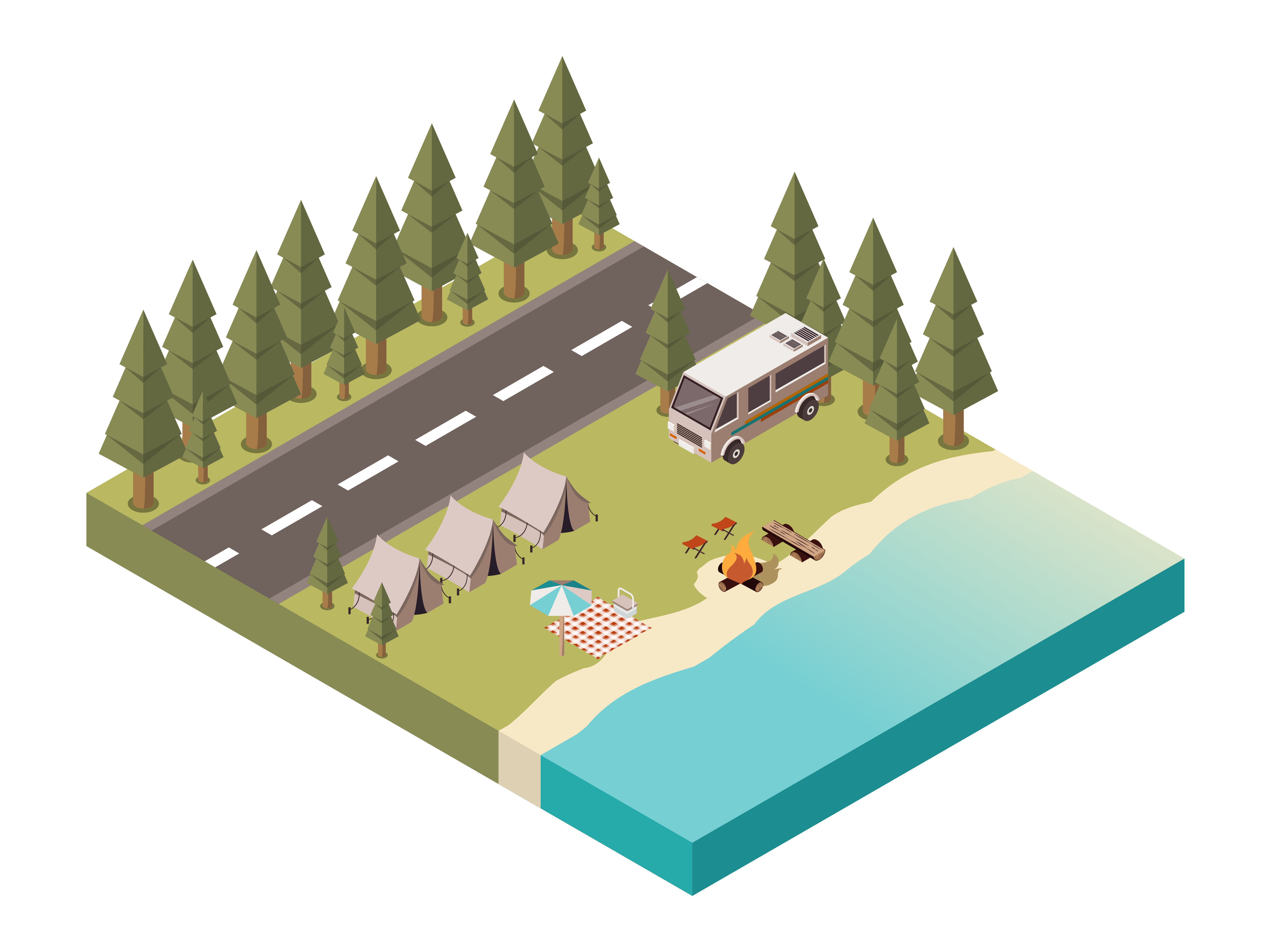 Camp Isometric Design 482367 Vector Art at Vecteezy