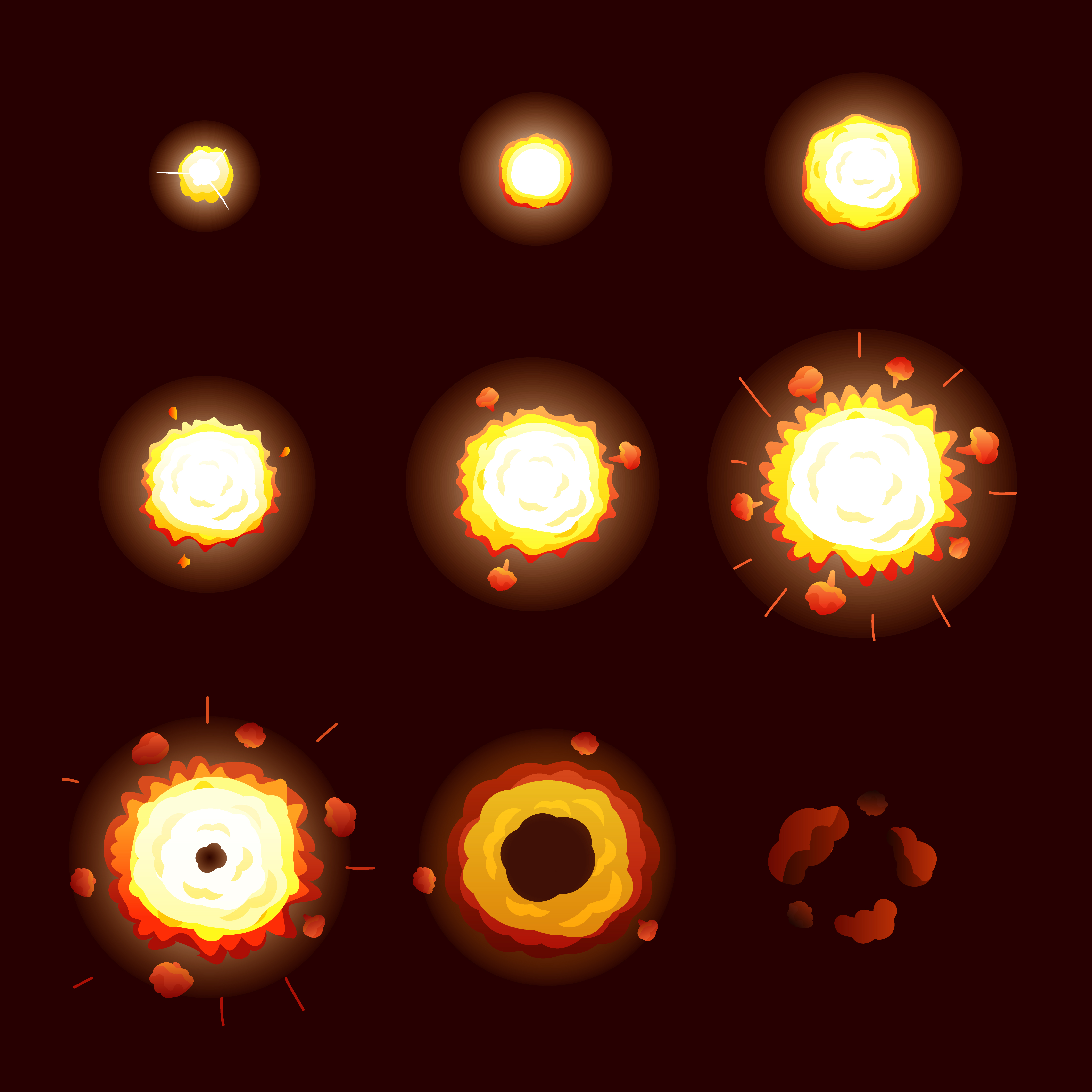 Explosion Process Set 483611 Vector Art at Vecteezy