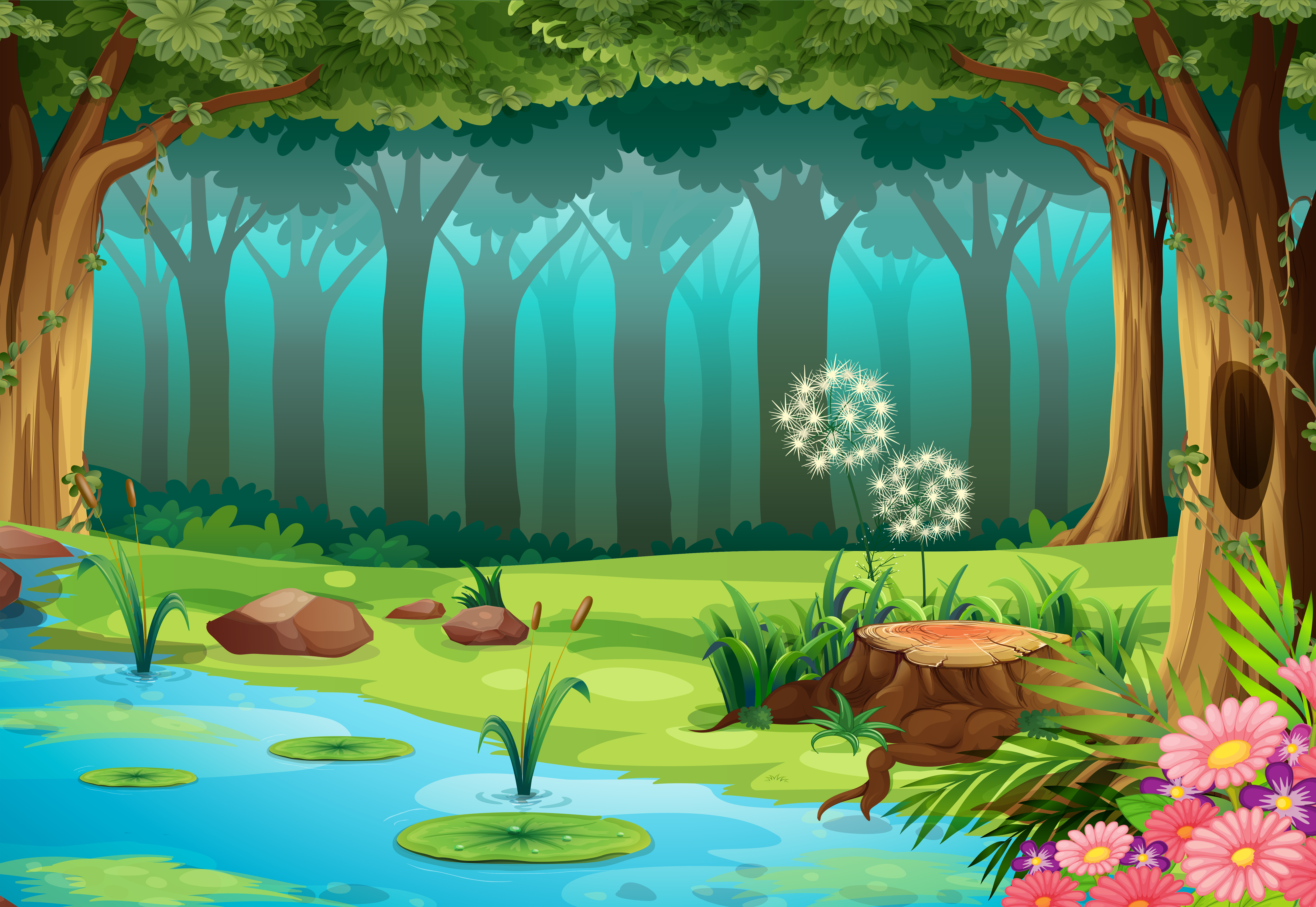 Forest 522947 Vector Art at Vecteezy