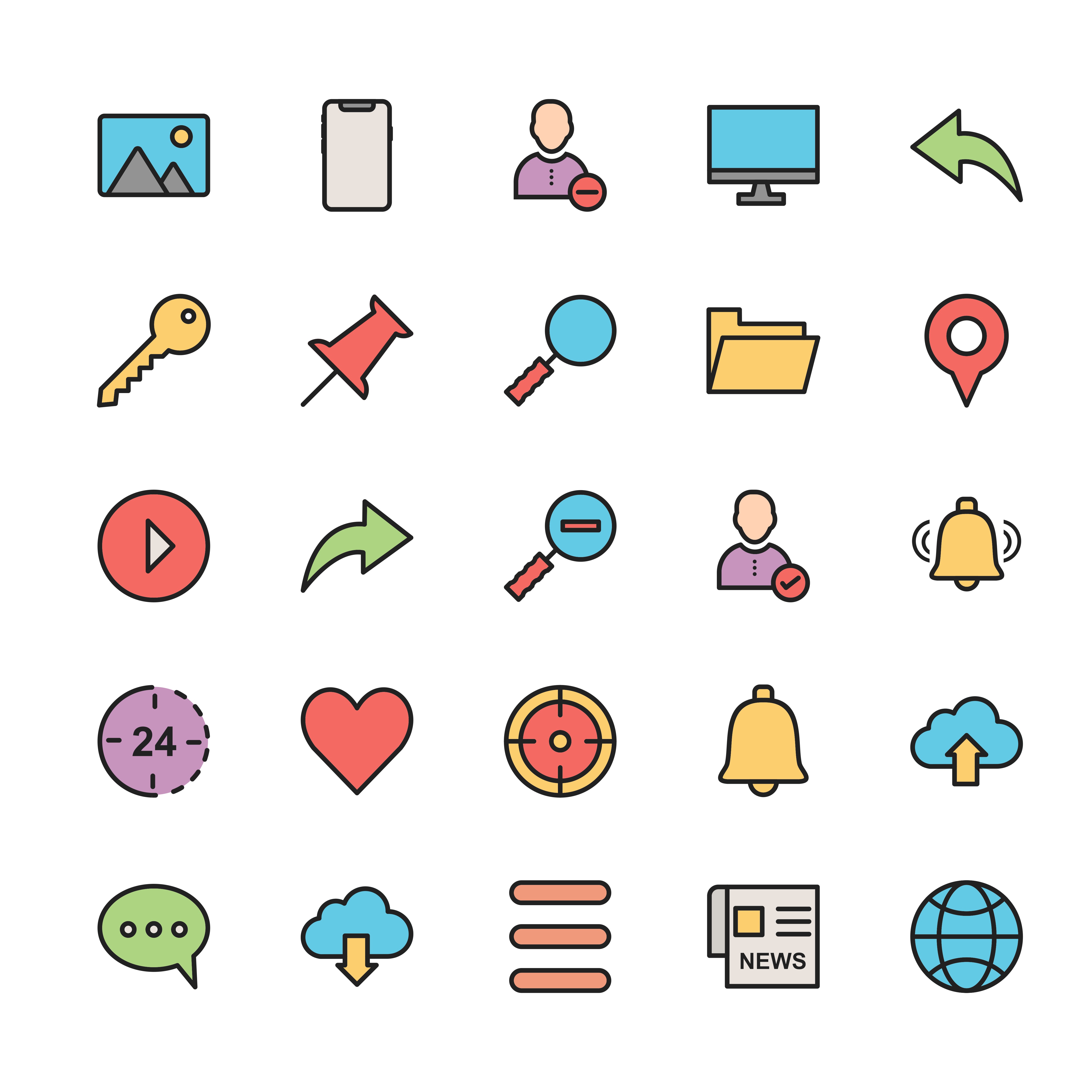 25 Basic UI Icon 544744 Vector Art at Vecteezy