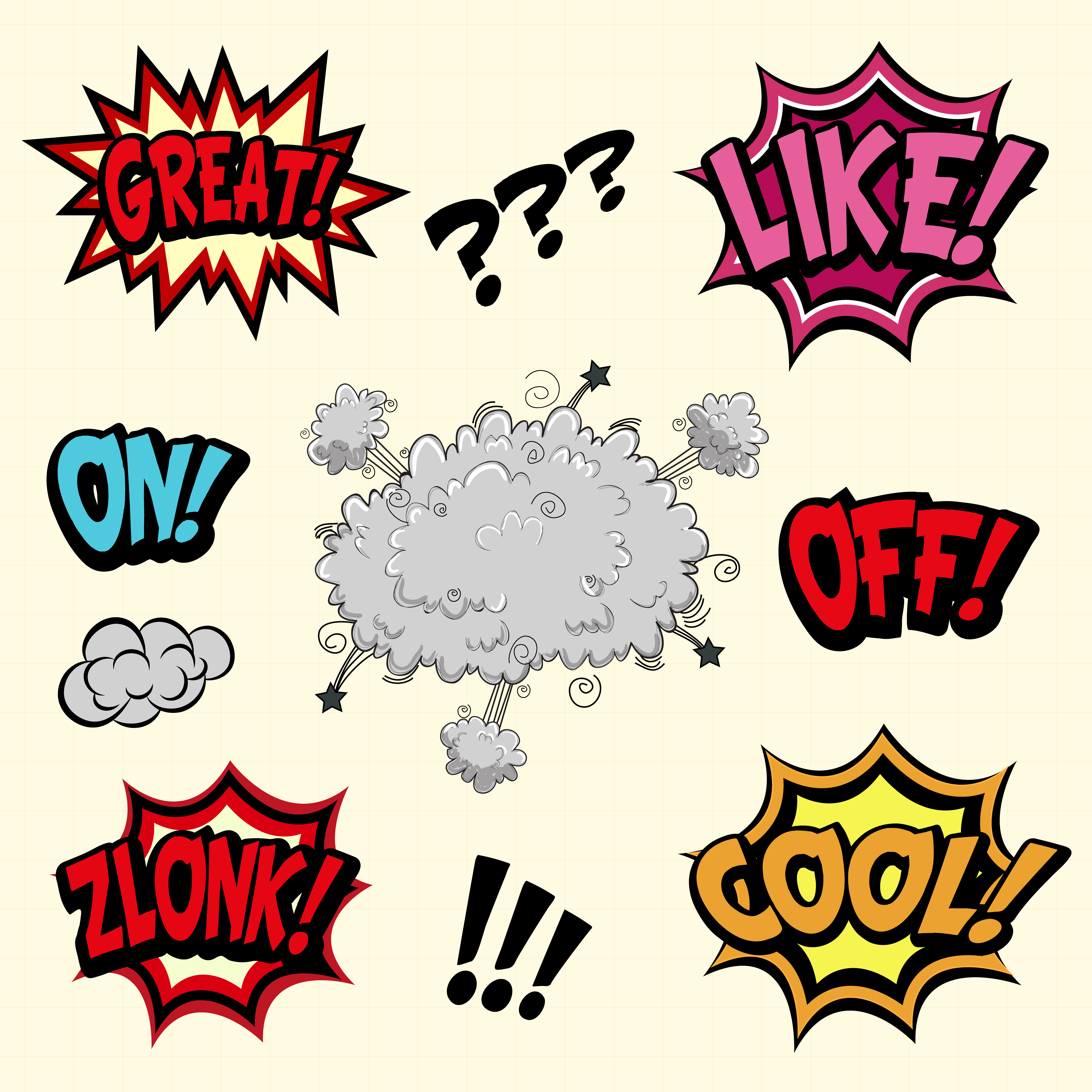 Comic book vector elements 570868 Vector Art at Vecteezy
