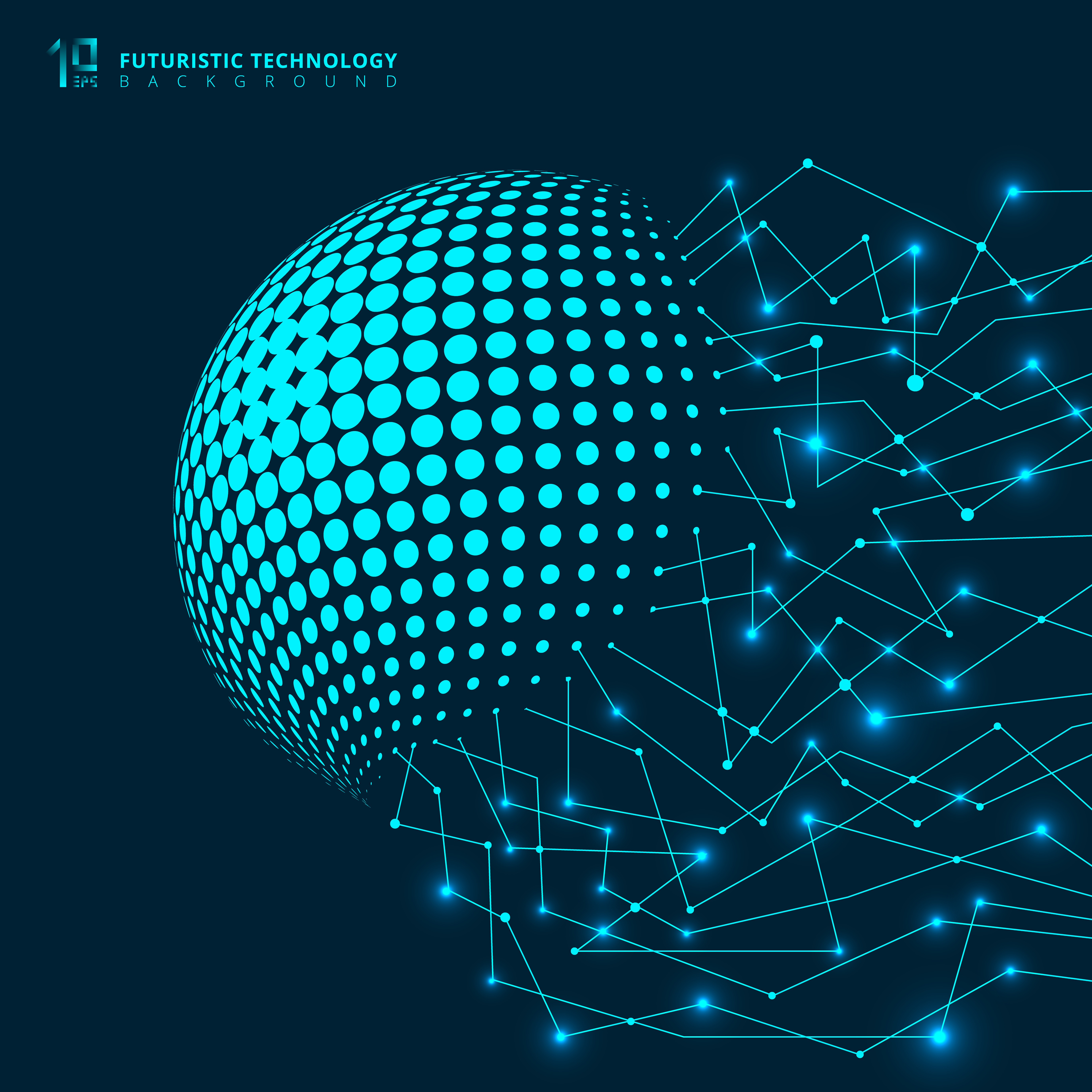 Abstract futuristic technology network geometric blue lines digital