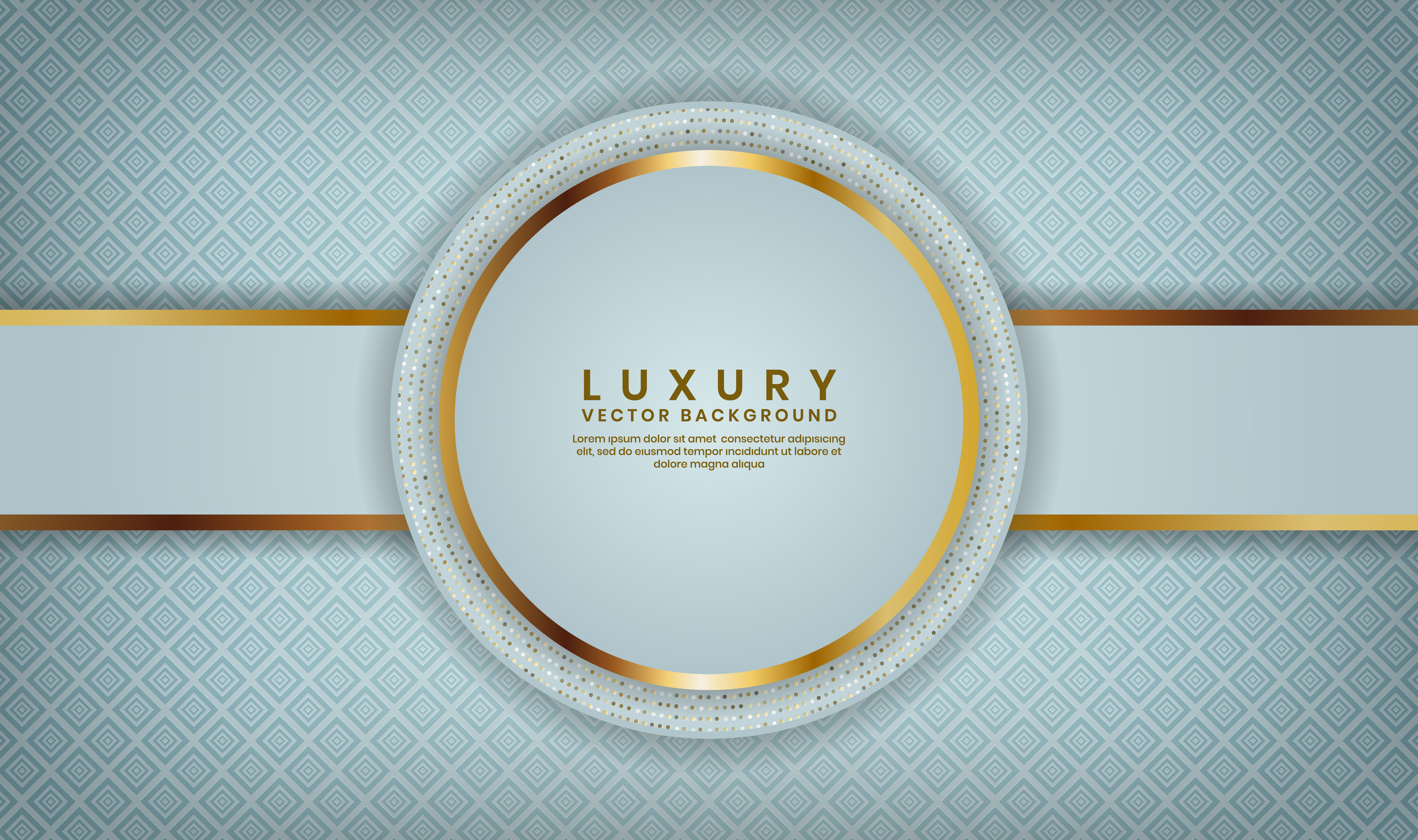 Blue Pattern with Circle and Rectangle Gold Lined Layer 954213 Vector
